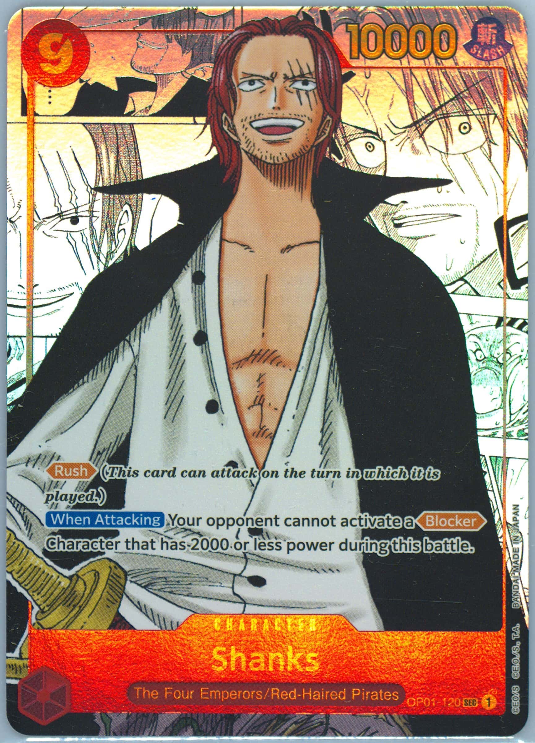 Shanks (Parallel) (Manga) (Alternate Art) OP01-120 card from Romance Dawn