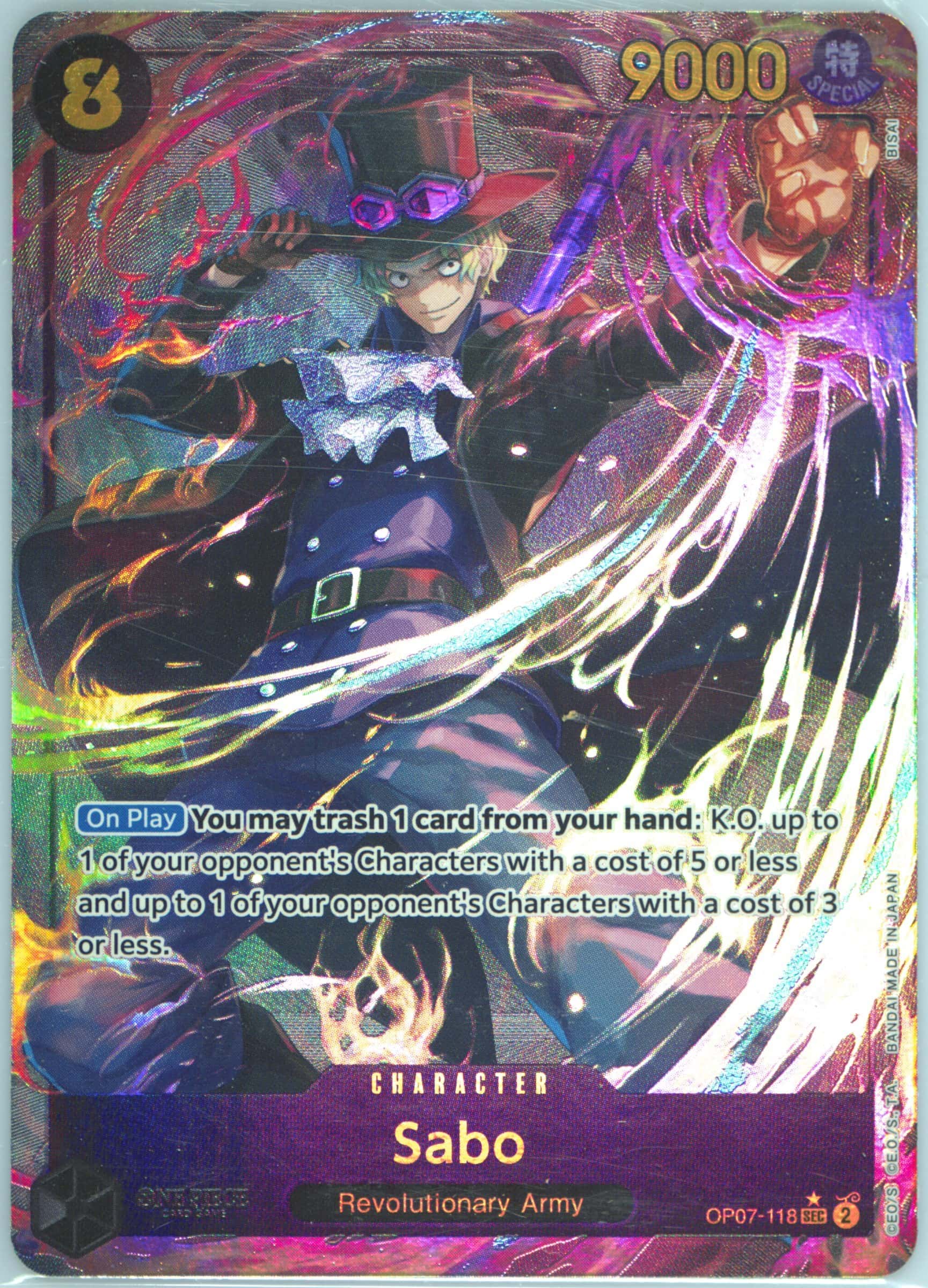 Sabo (Parallel) OP07-118 card from 500 Years in the Future