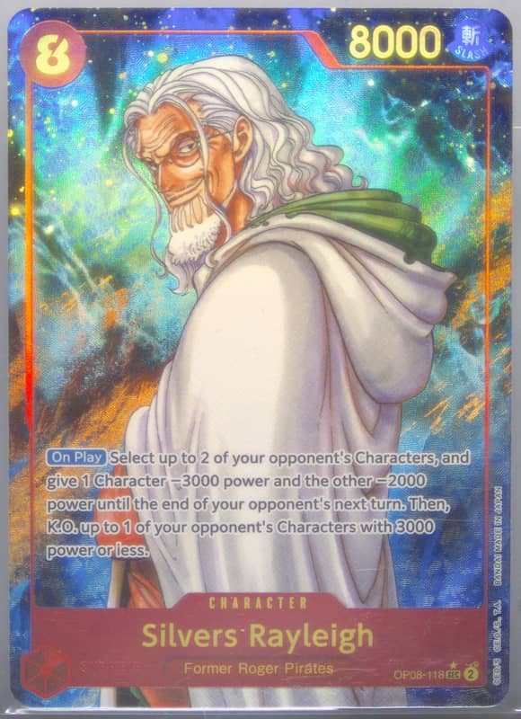 Silvers Rayleigh (Parallel) OP08-118 card from Two Legends