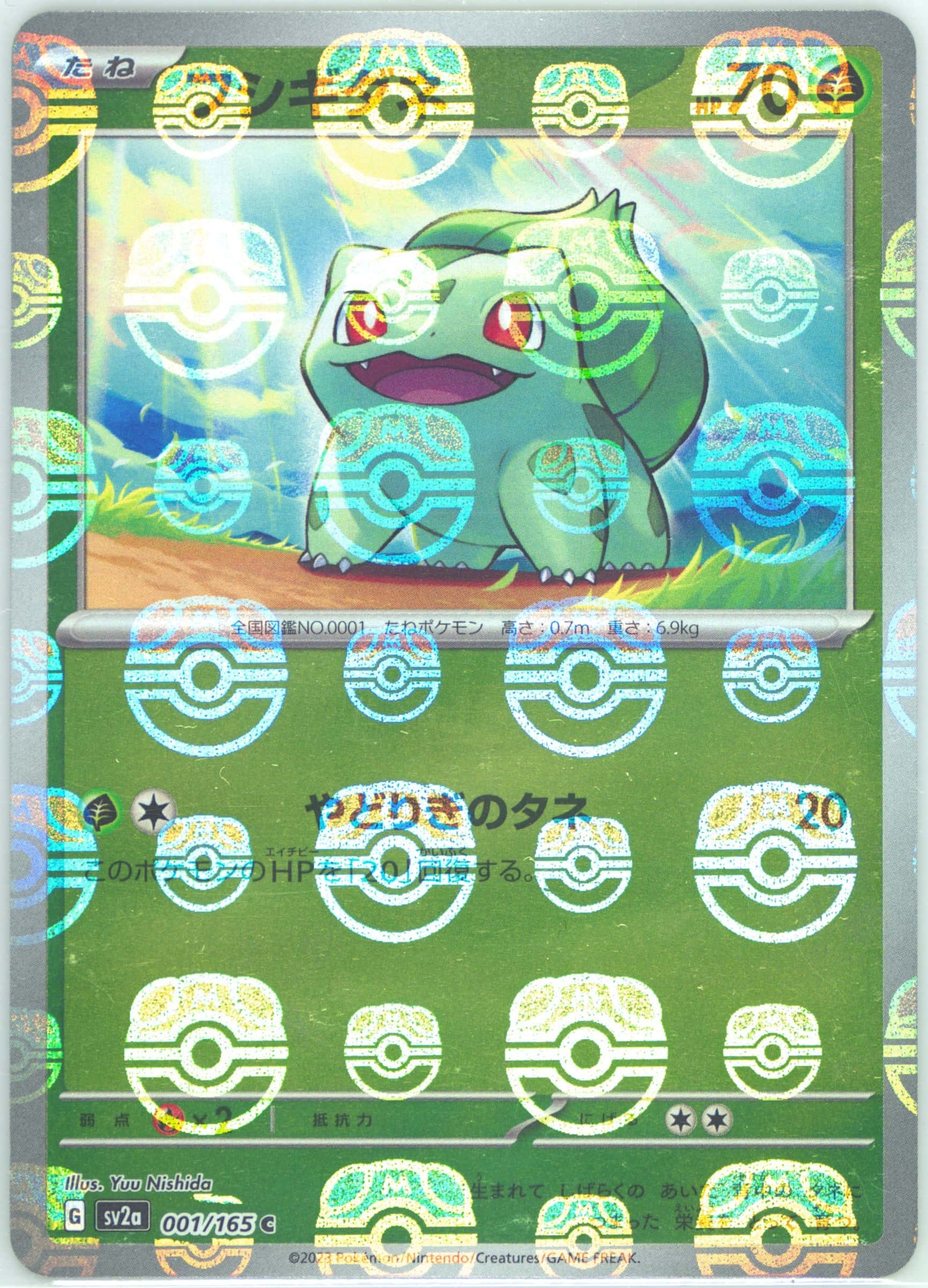 Bulbasaur (Master Ball Pattern) 001/165 card from SV2a: Pokemon Card 151
