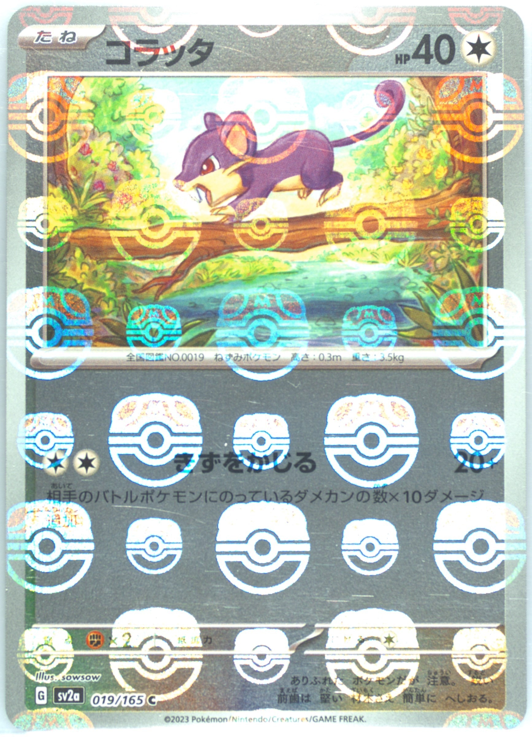 Rattata (Master Ball Pattern) 019/165 card from SV2a: Pokemon Card 151