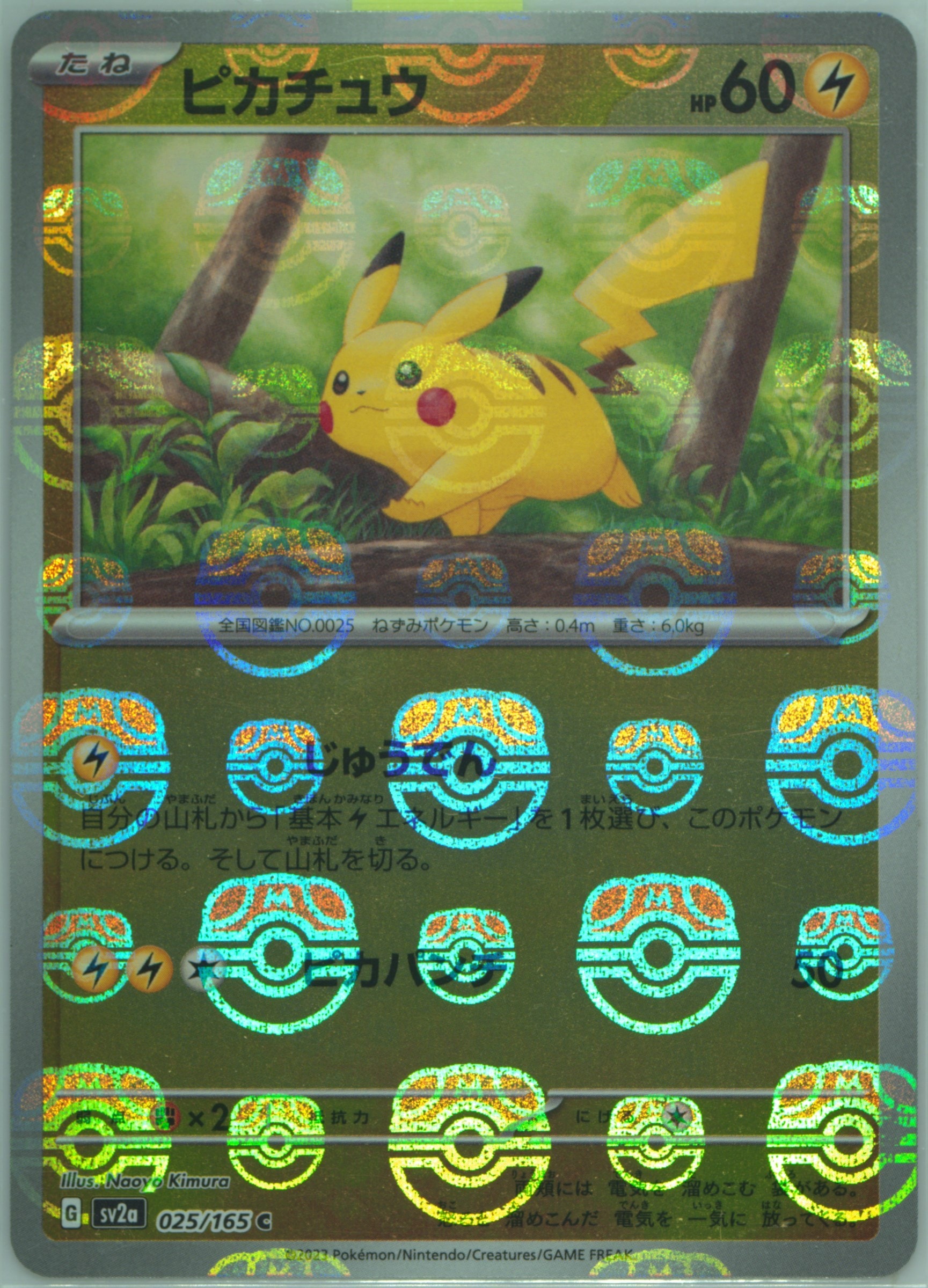 Pikachu (Master Ball Pattern) 025/165 card from SV2a: Pokemon Card 151