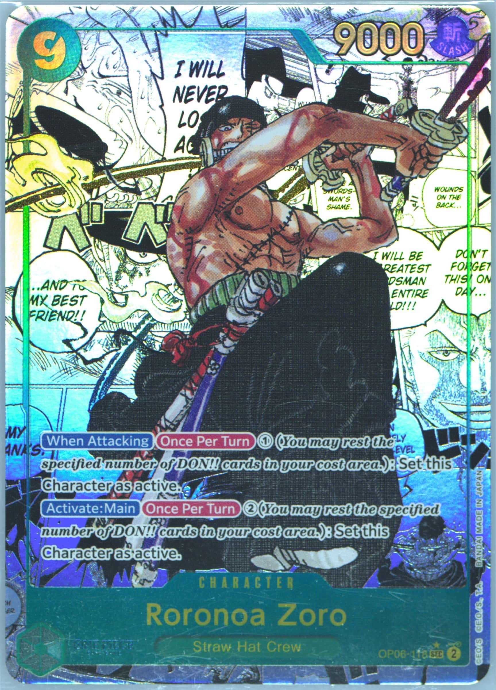 Roronoa Zoro (Manga) OP06-118 card from Premium Booster -The Best-