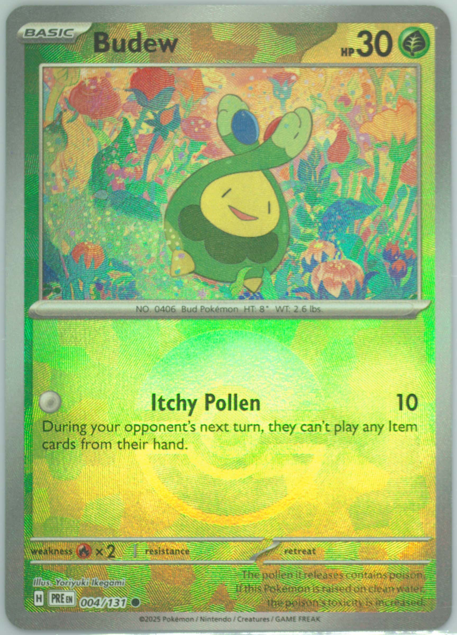 Budew (Poke Ball Pattern) 004/131 card from SV: Prismatic Evolutions