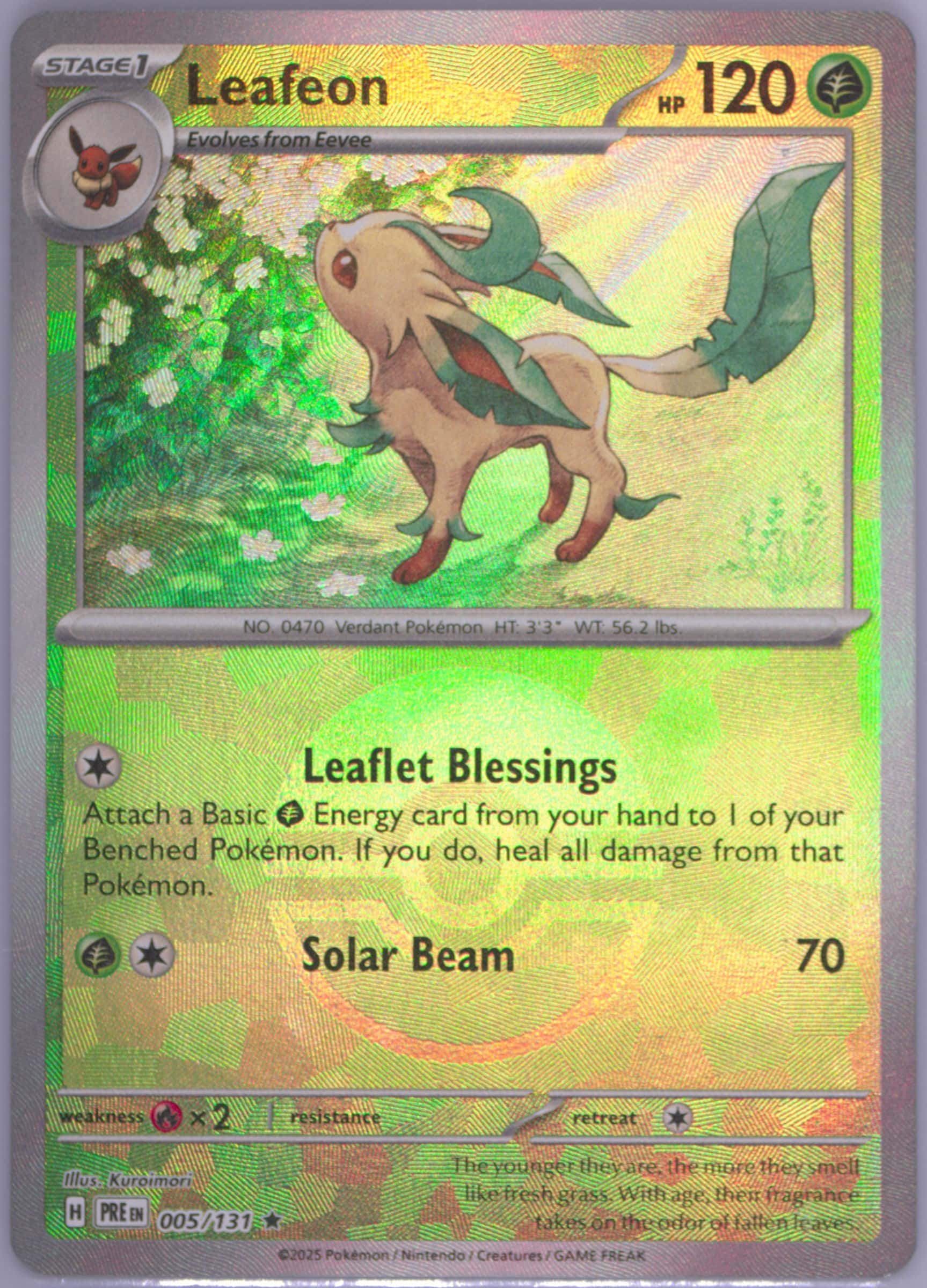 Leafeon (Poke Ball Pattern) 005/131 card from SV: Prismatic Evolutions
