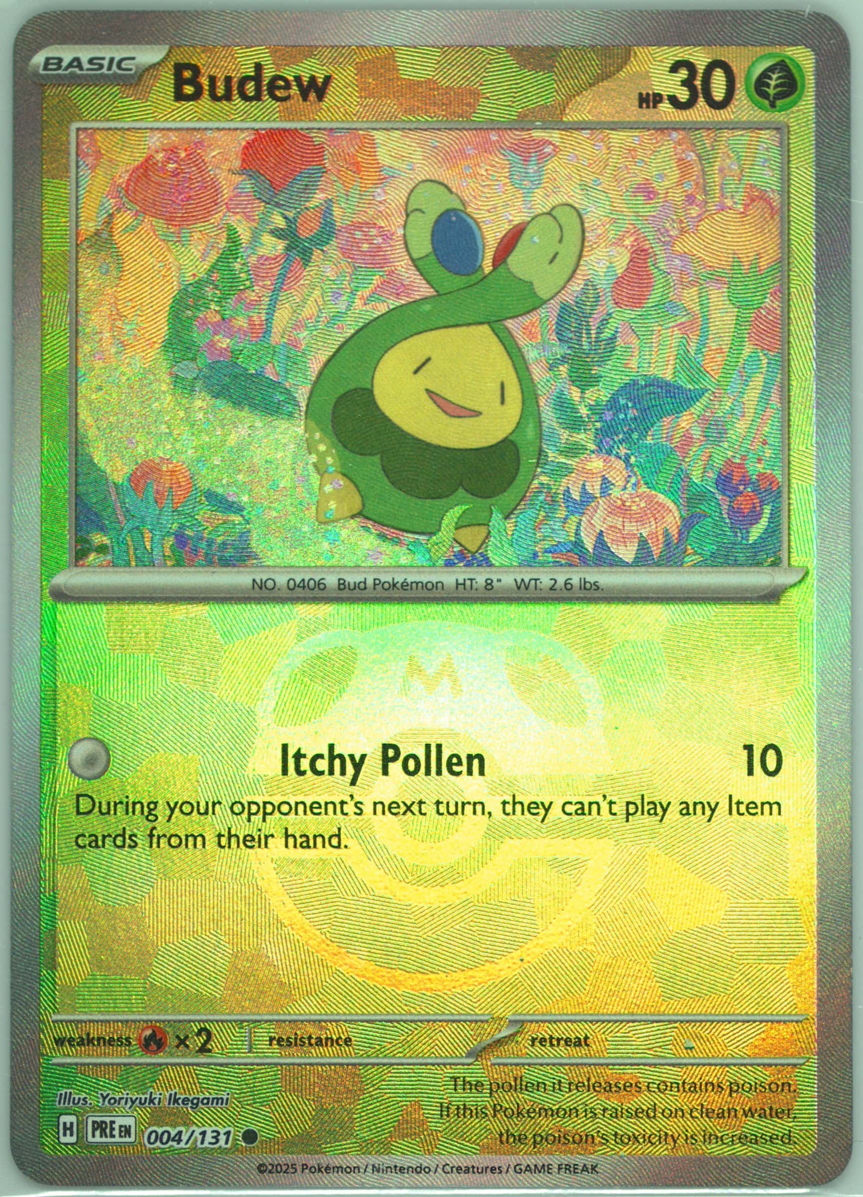 Budew (Master Ball Pattern) 004/131 card from SV: Prismatic Evolutions