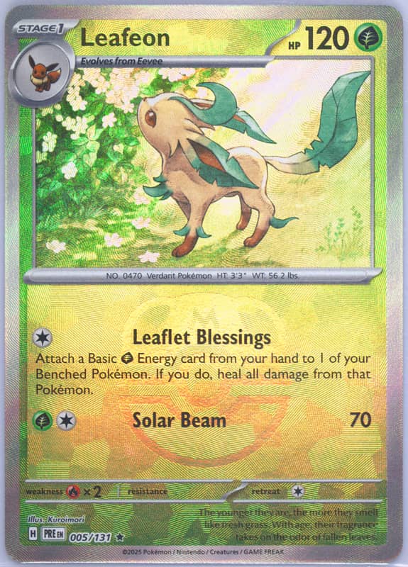 Leafeon (Master Ball Pattern) 005/131 card from SV: Prismatic Evolutions