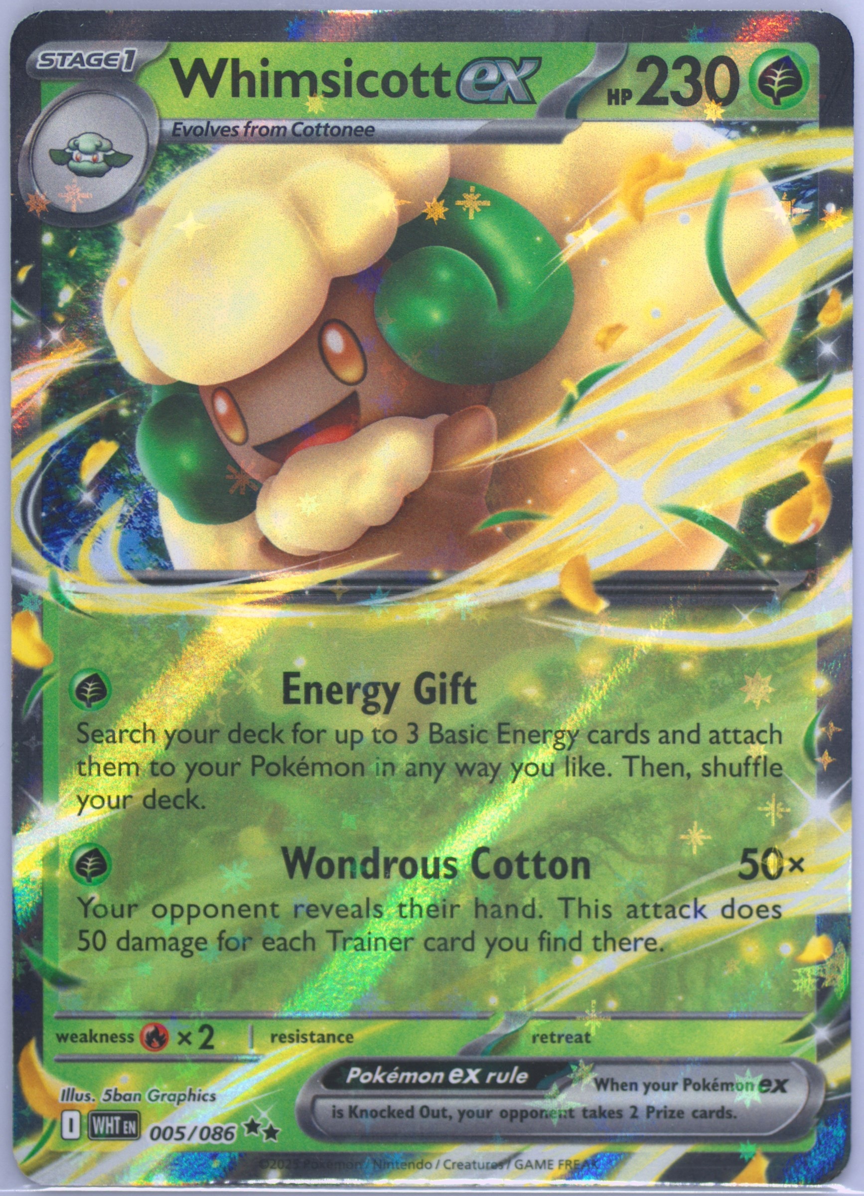 Whimsicott ex 005/086 card from SV: White Flare