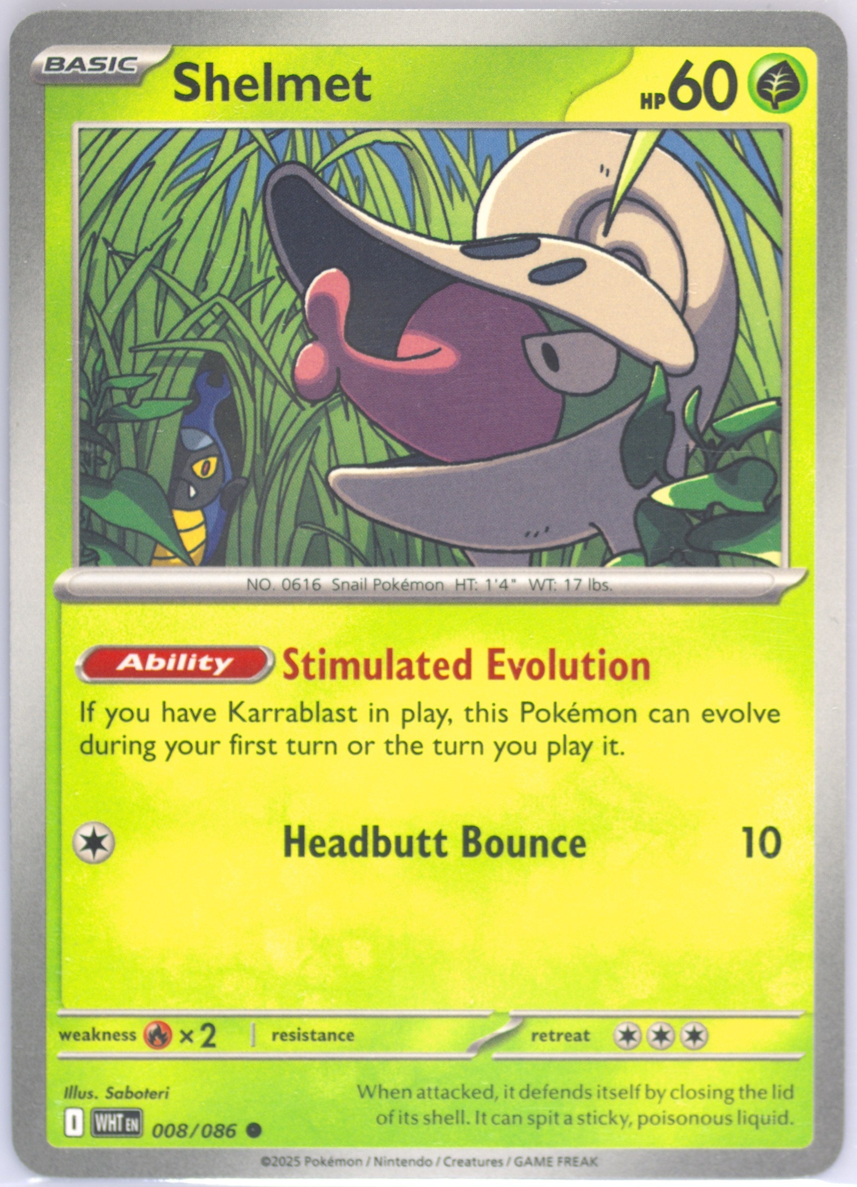 Shelmet 008/086 card from SV: White Flare