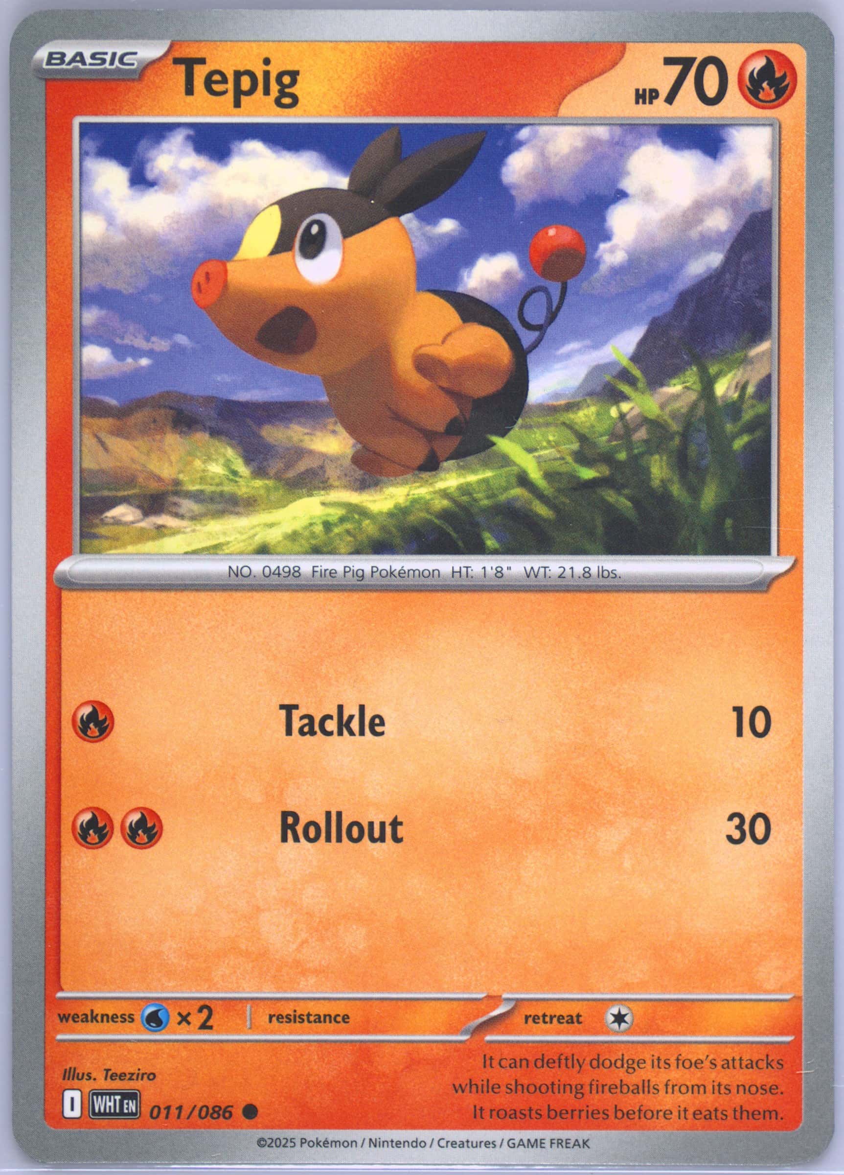 Tepig 011/086 card from SV: White Flare