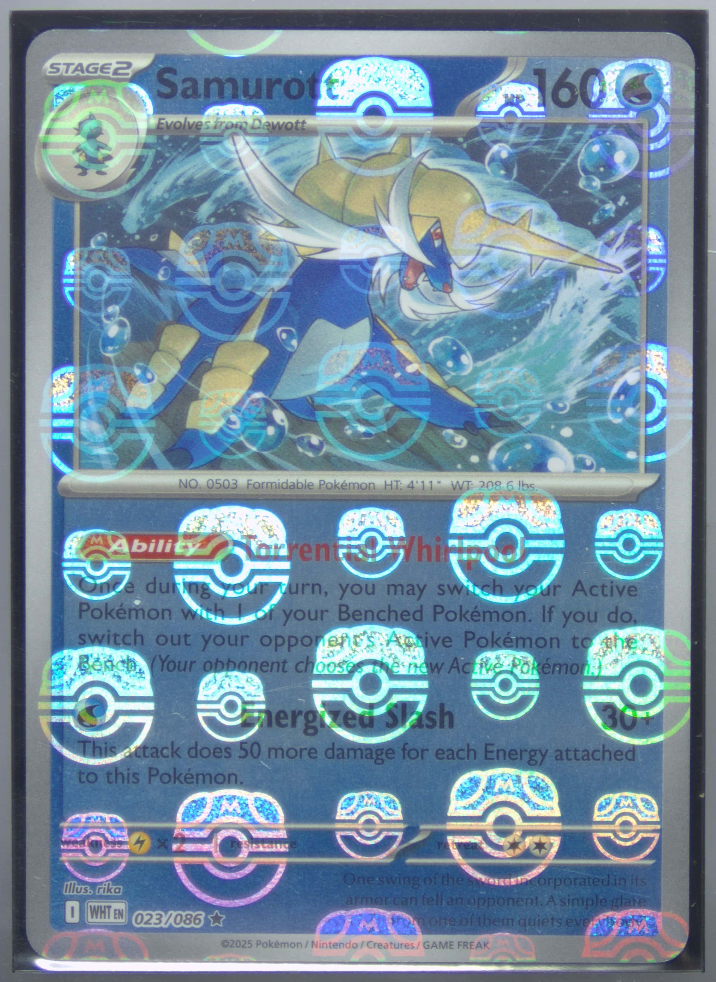 Samurott (Master Ball Pattern) 023/086 card from SV: White Flare