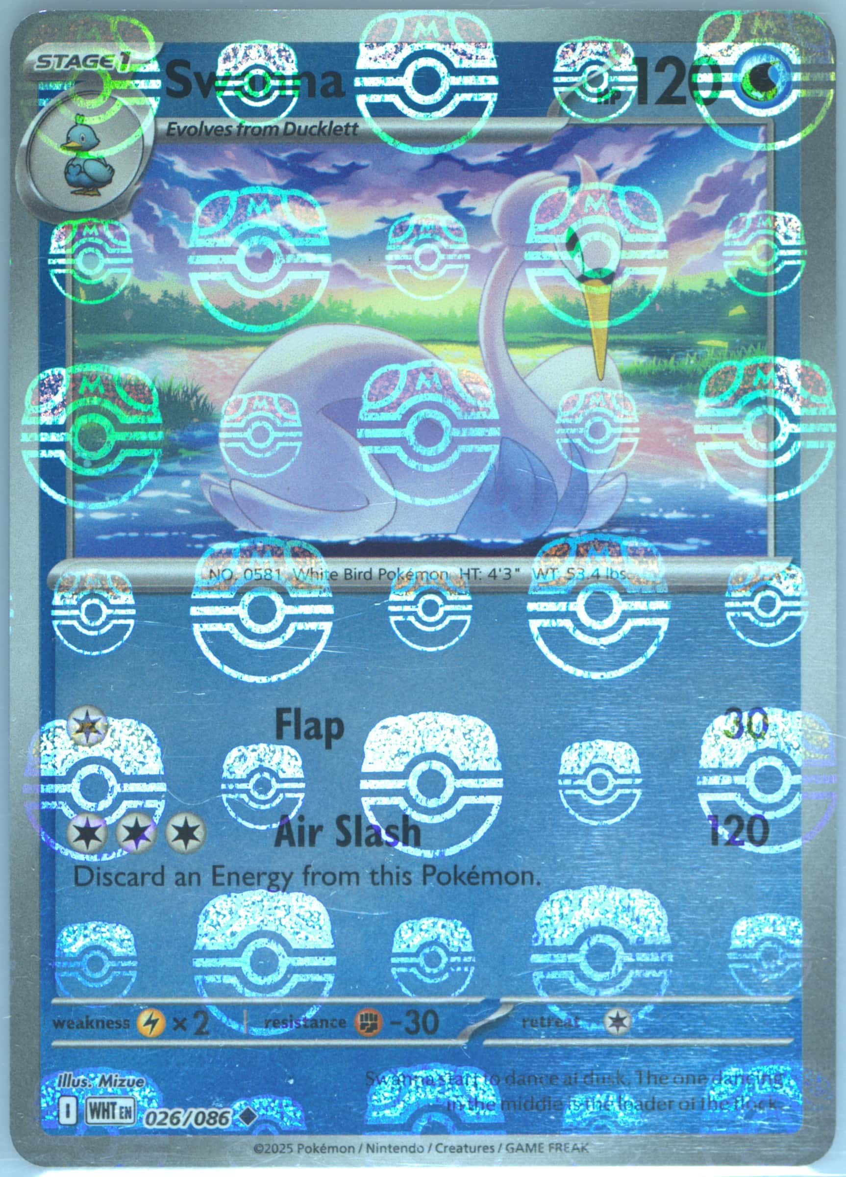 Swanna (Master Ball Pattern) 026/086 card from SV: White Flare