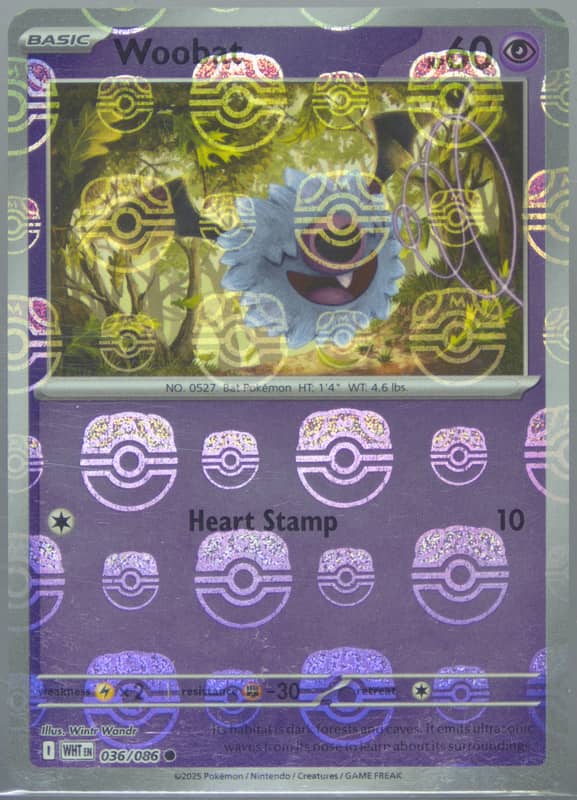 Woobat (Master Ball Pattern) 036/086 card from SV: White Flare