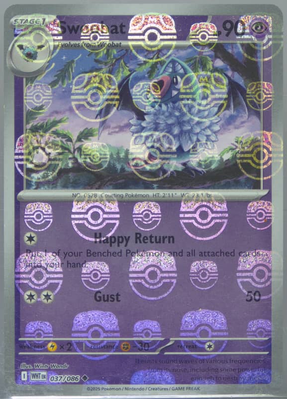 Swoobat (Master Ball Pattern) 037/086 card from SV: White Flare