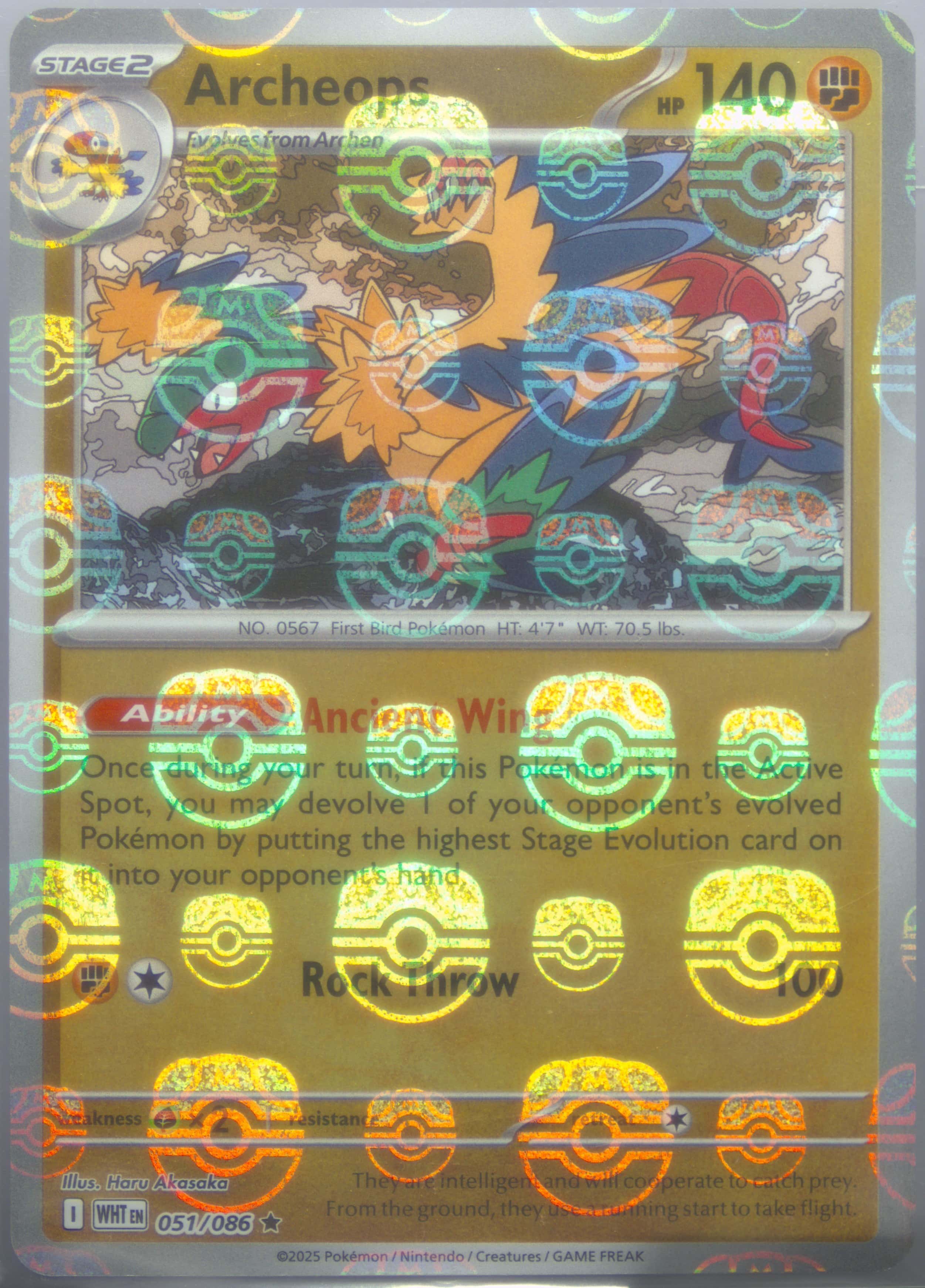 Archeops (Master Ball Pattern) 051/086 card from SV: White Flare