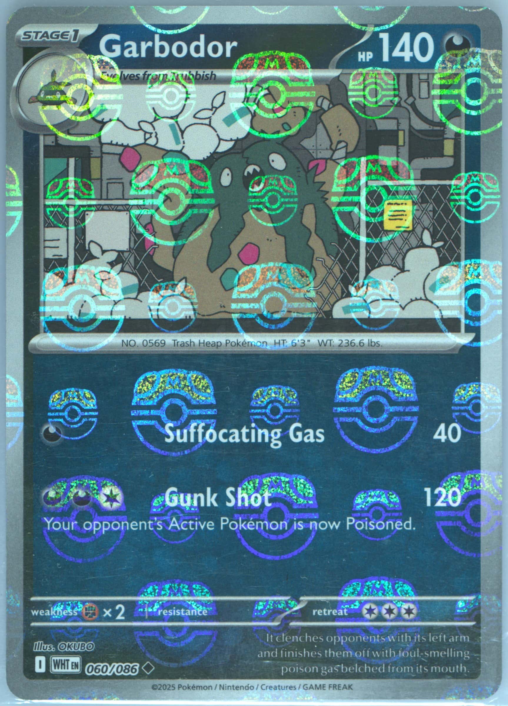 Garbodor (Master Ball Pattern) 060/086 card from SV: White Flare