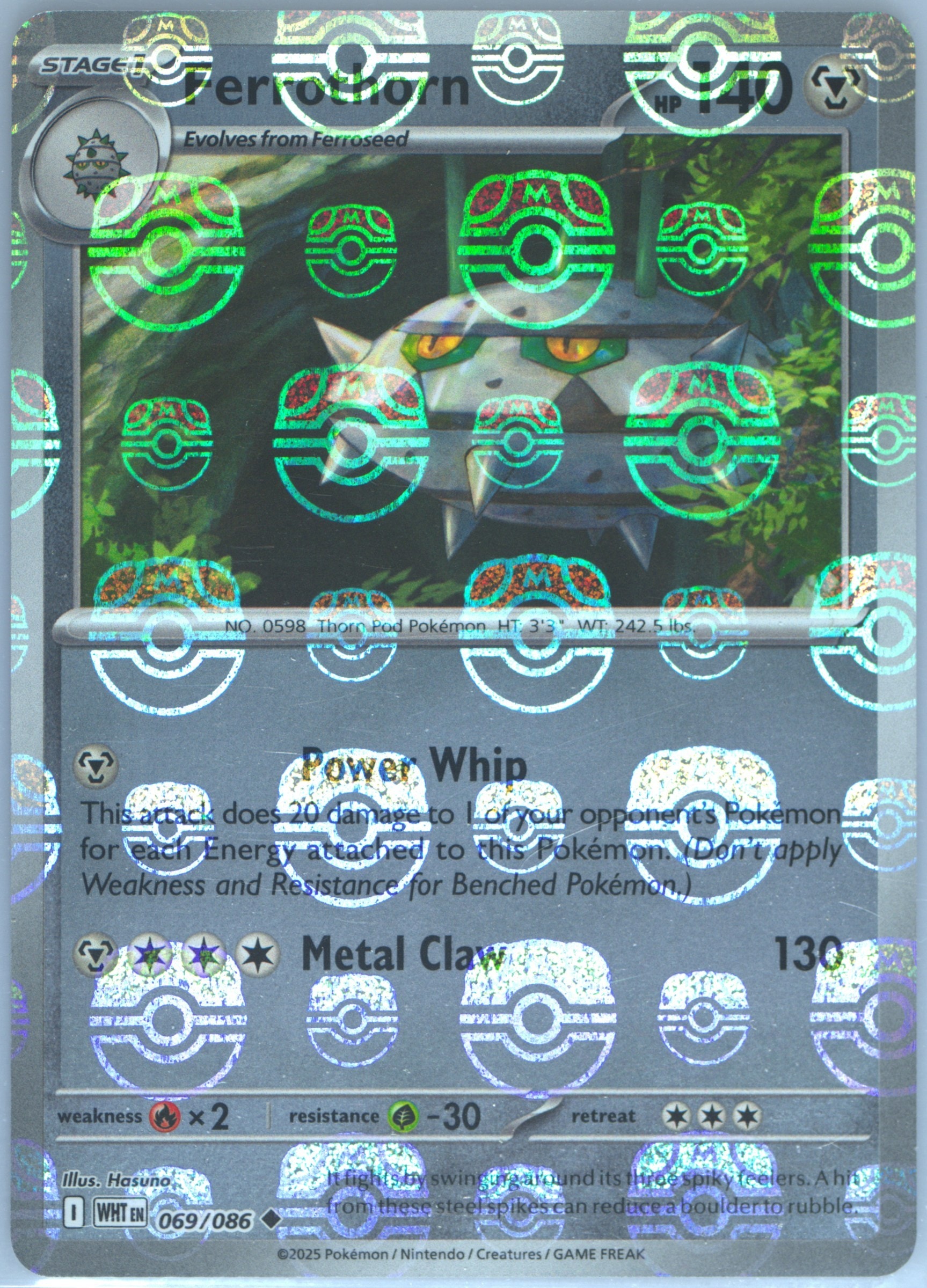 Ferrothorn (Master Ball Pattern) 069/086 card from SV: White Flare