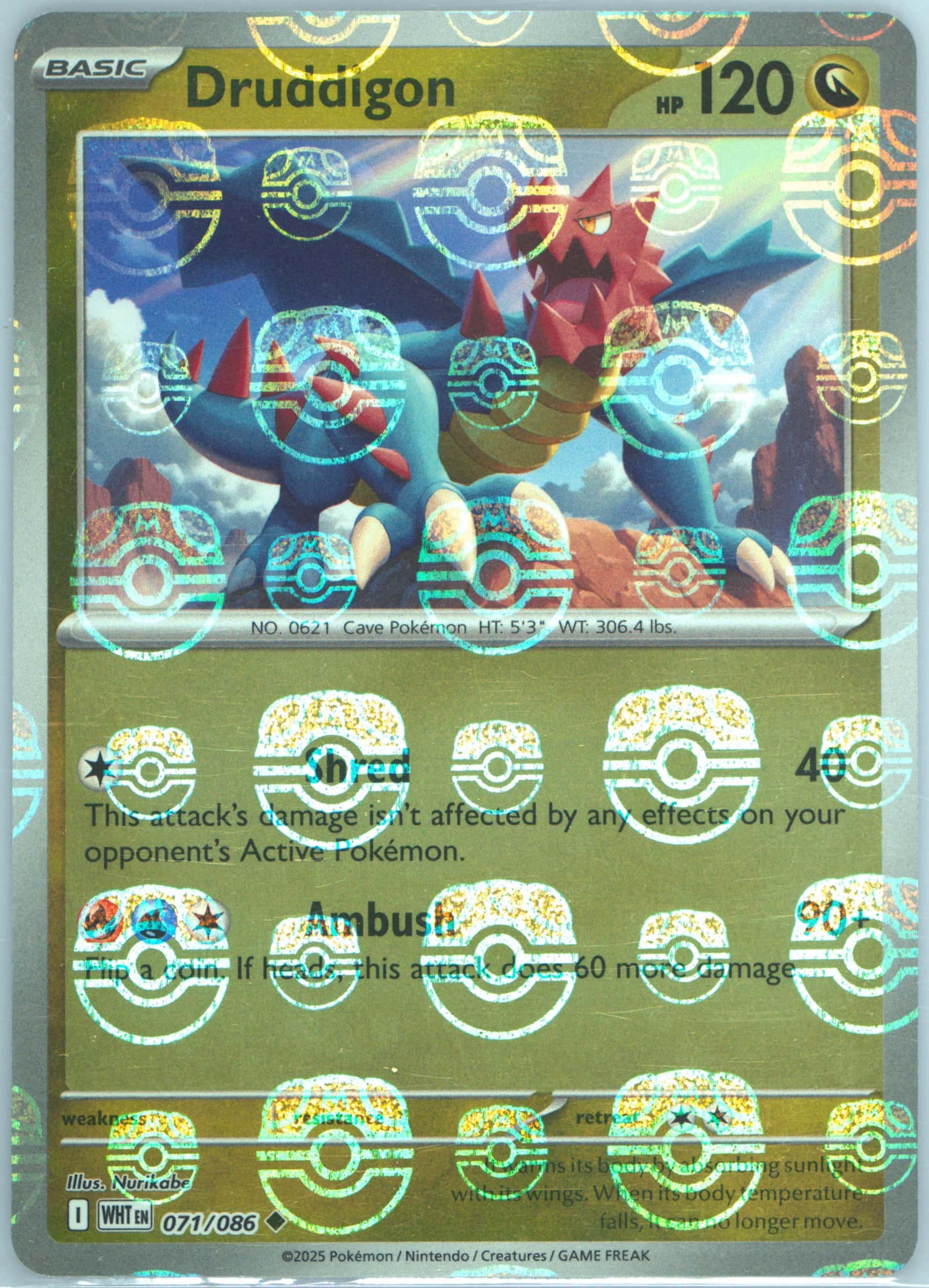 Druddigon (Master Ball Pattern) 071/086 card from SV: White Flare