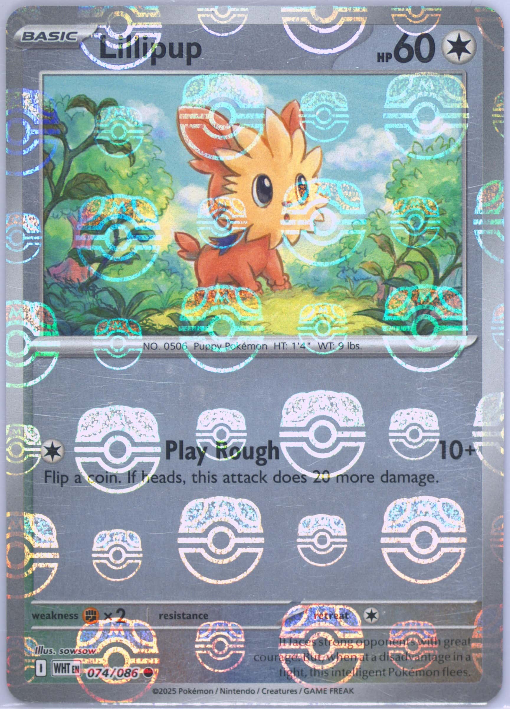 Lillipup (Master Ball Pattern) 074/086 card from SV: White Flare