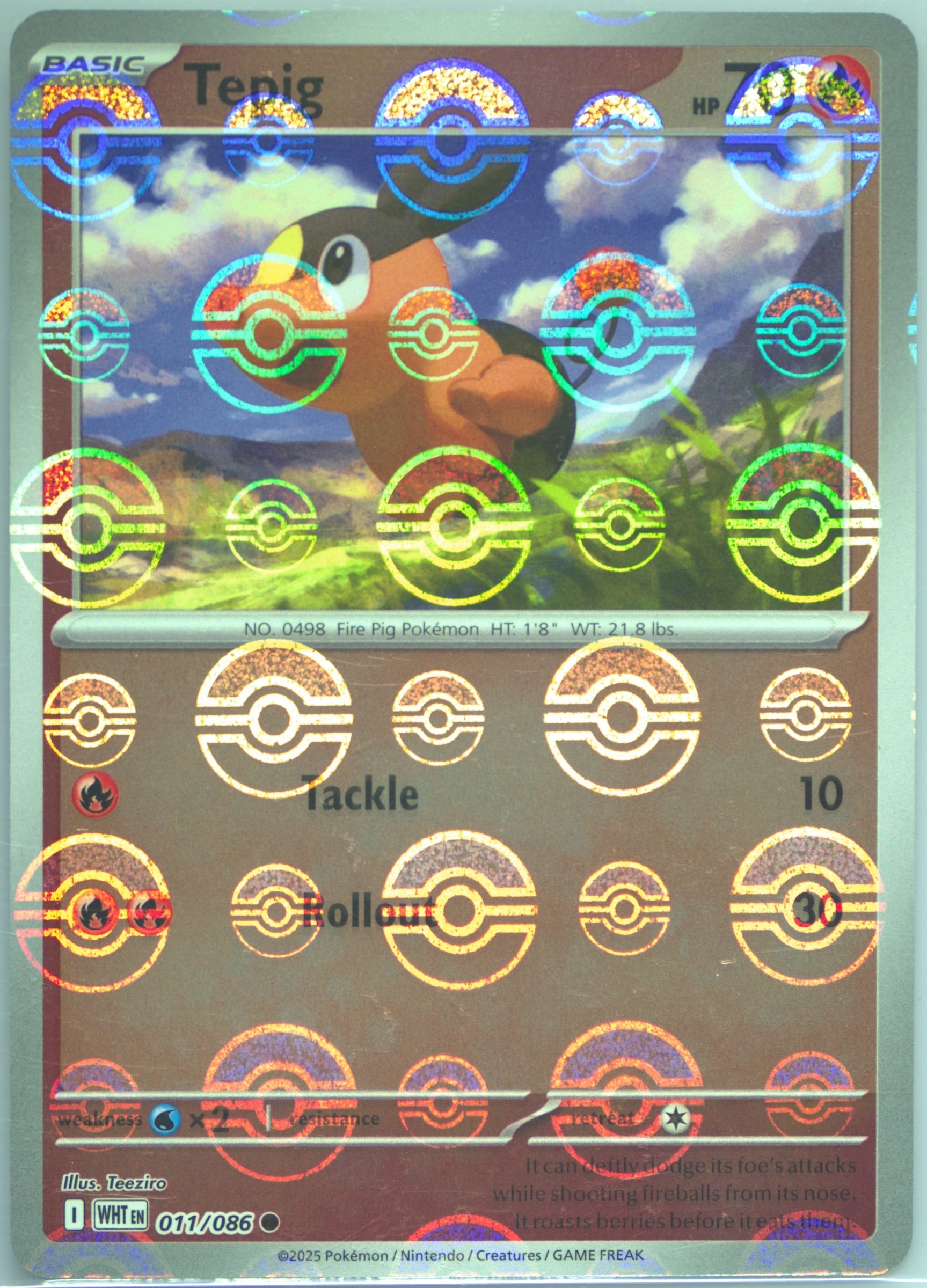 Tepig (Poke Ball Pattern) 011/086 card from SV: White Flare