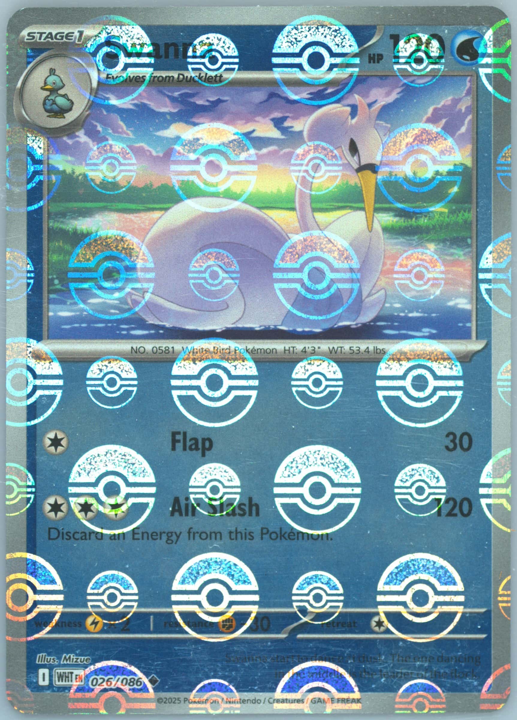 Swanna (Poke Ball Pattern) 026/086 card from SV: White Flare