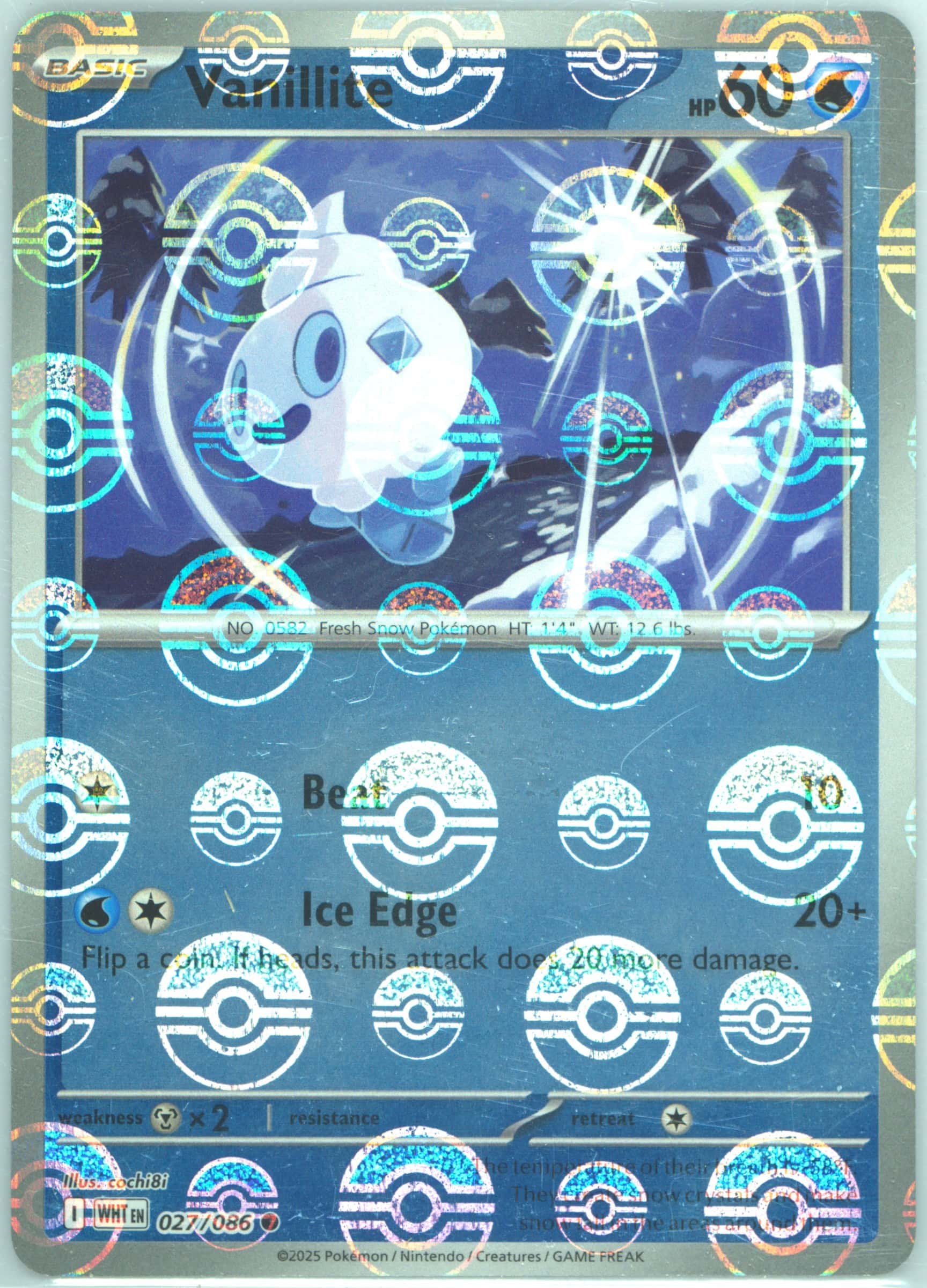 Vanillite (Poke Ball Pattern) 027/086 card from SV: White Flare