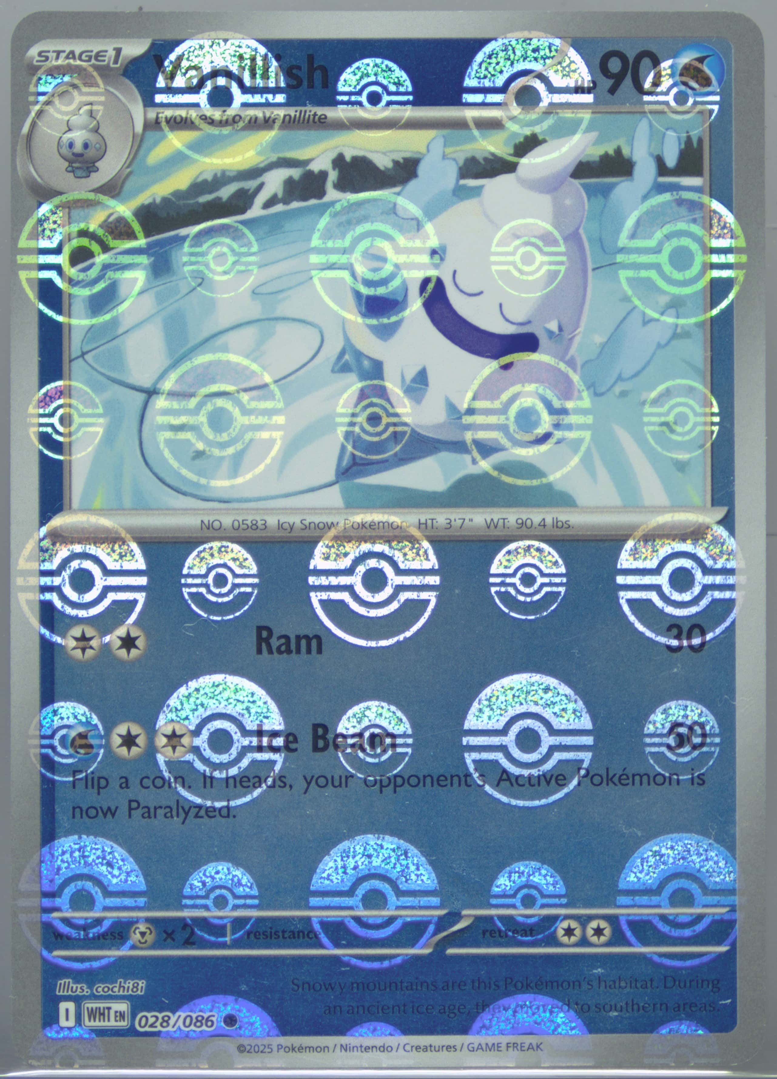 Vanillish (Poke Ball Pattern) 028/086 card from SV: White Flare