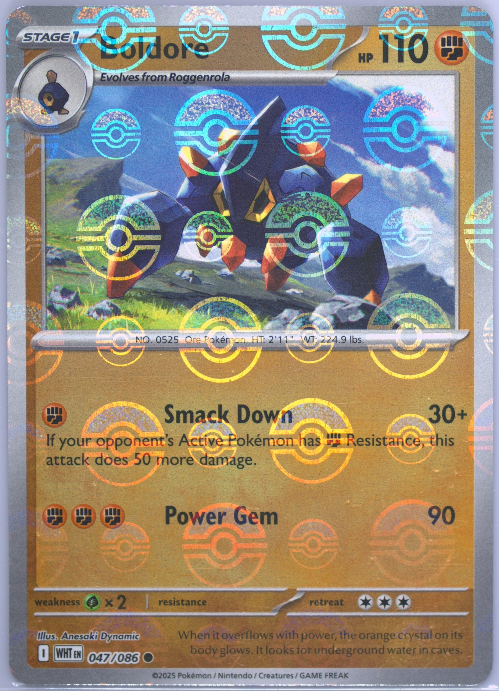 Boldore (Poke Ball Pattern) 047/086 card from SV: White Flare