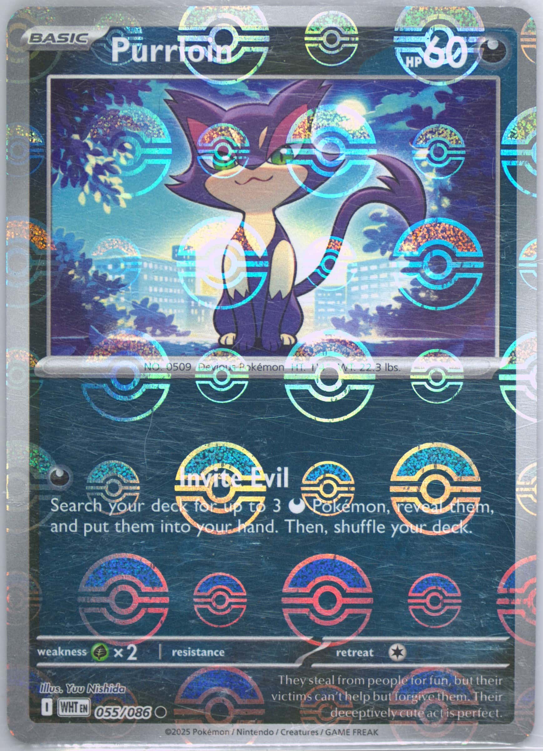 Purrloin (Poke Ball Pattern) 055/086 card from SV: White Flare