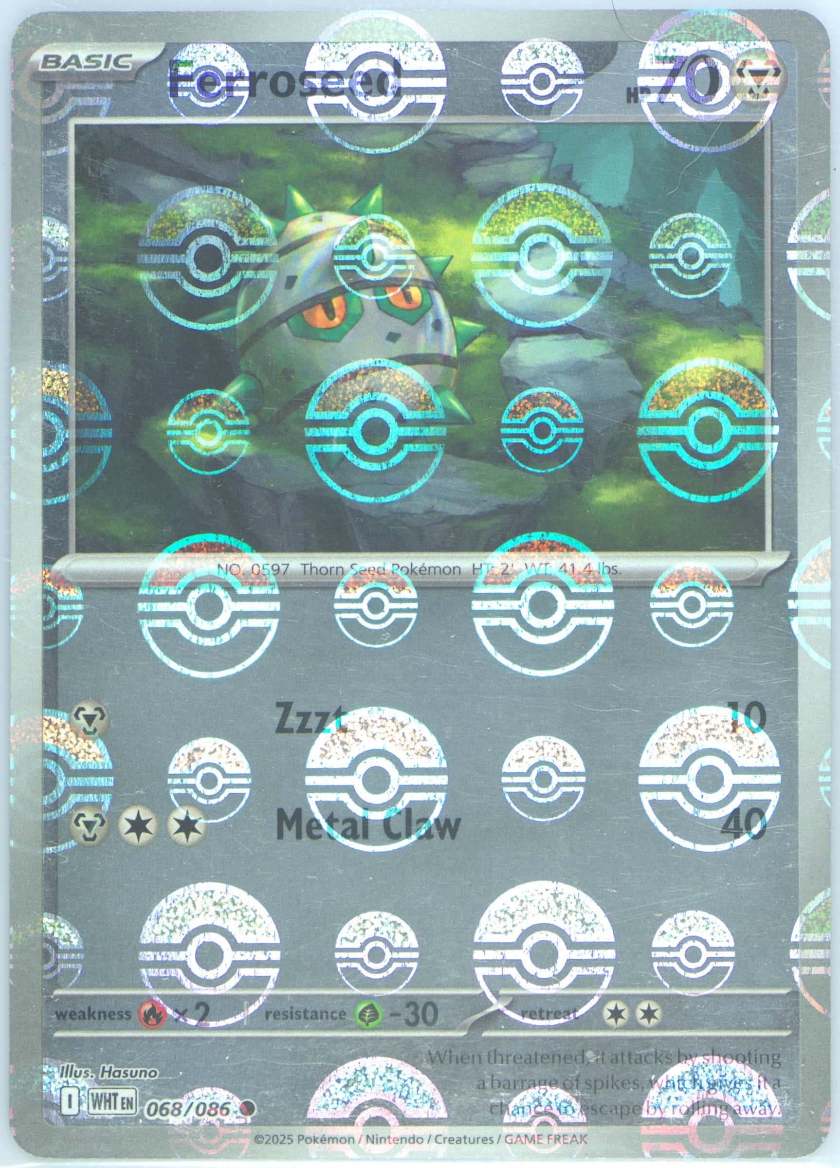 Ferroseed (Poke Ball Pattern) 068/086 card from SV: White Flare