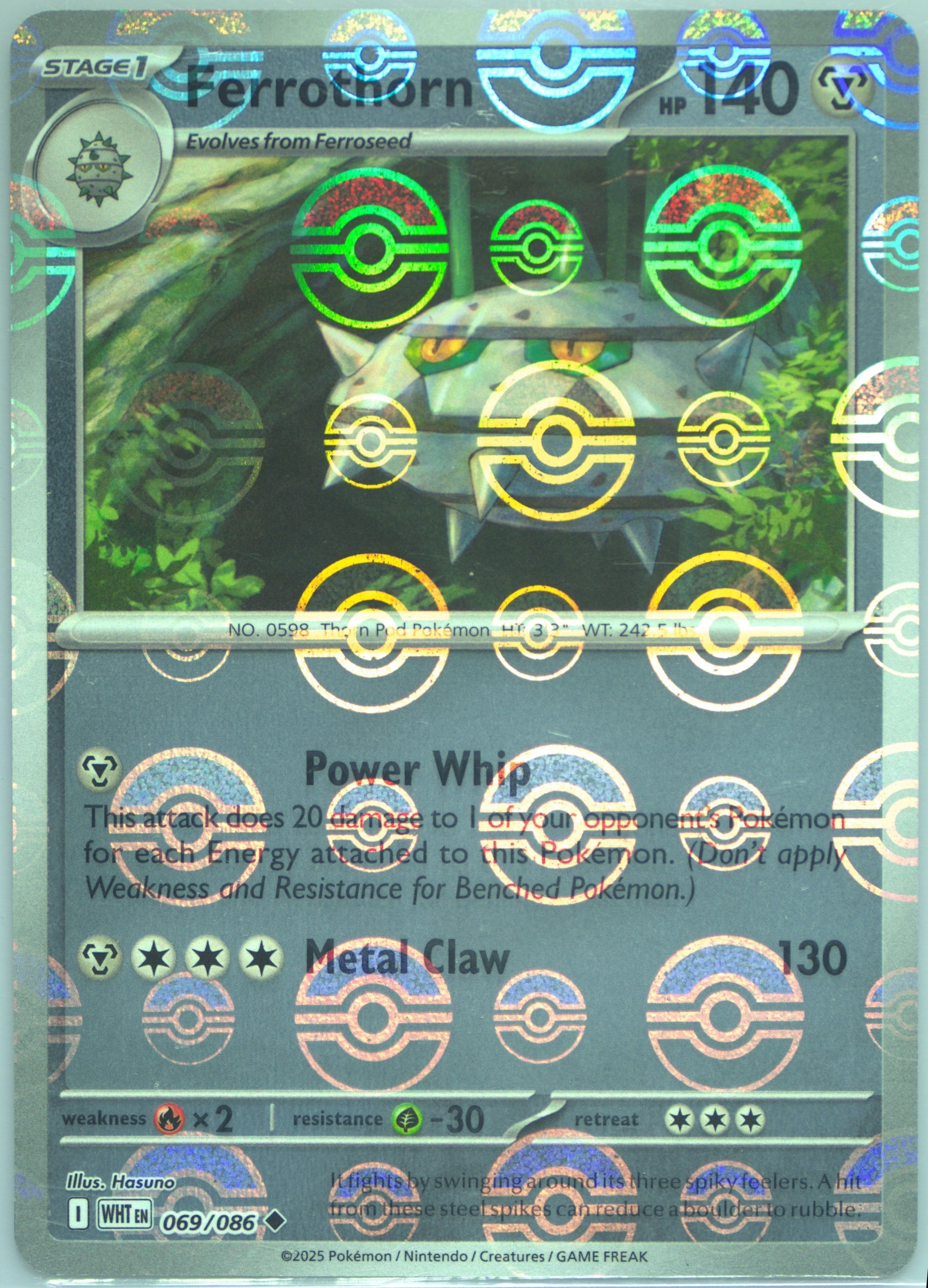 Ferrothorn (Poke Ball Pattern) 069/086 card from SV: White Flare