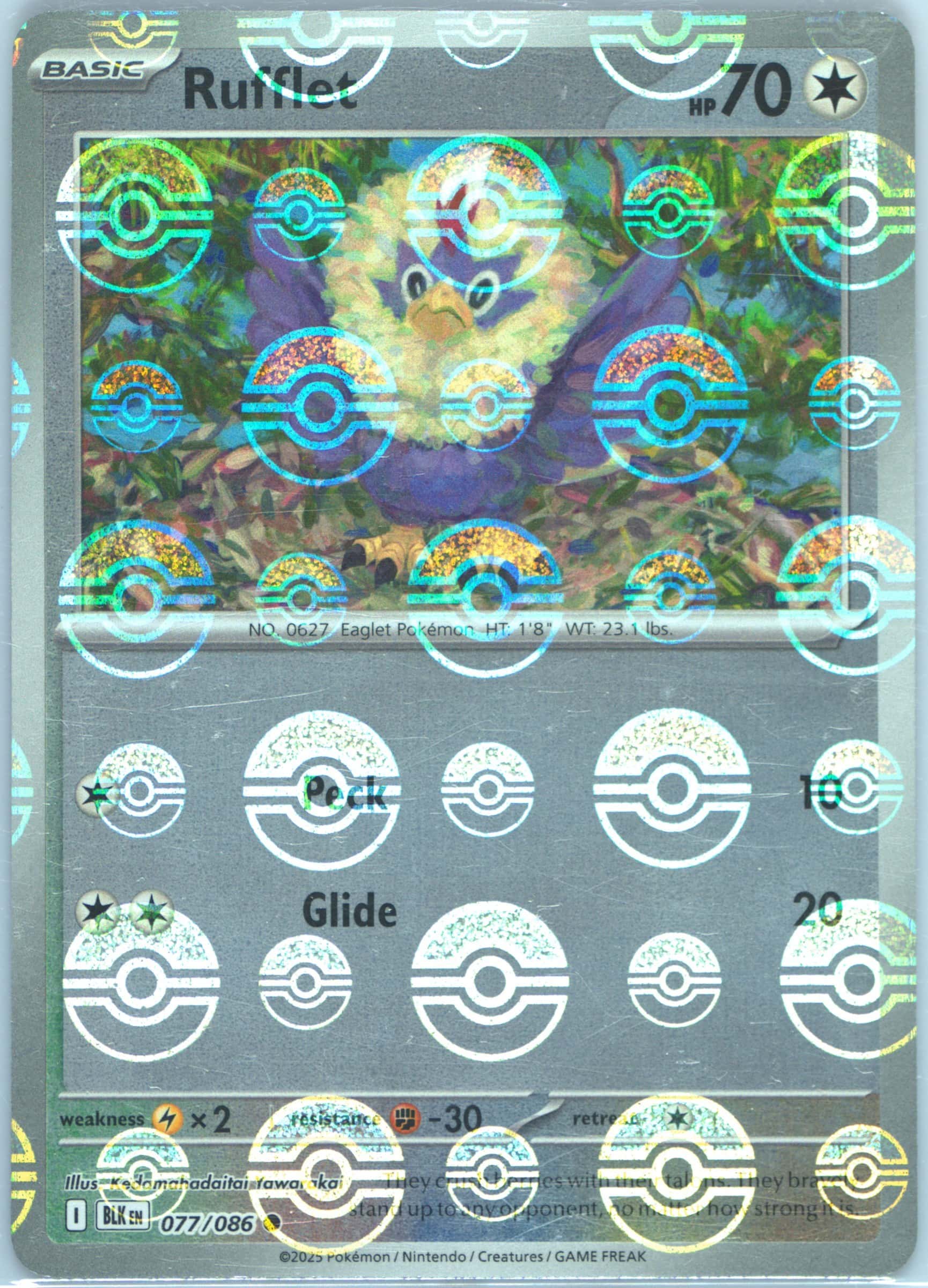 Rufflet (Poke Ball Pattern) 077/086 card from SV: Black Bolt