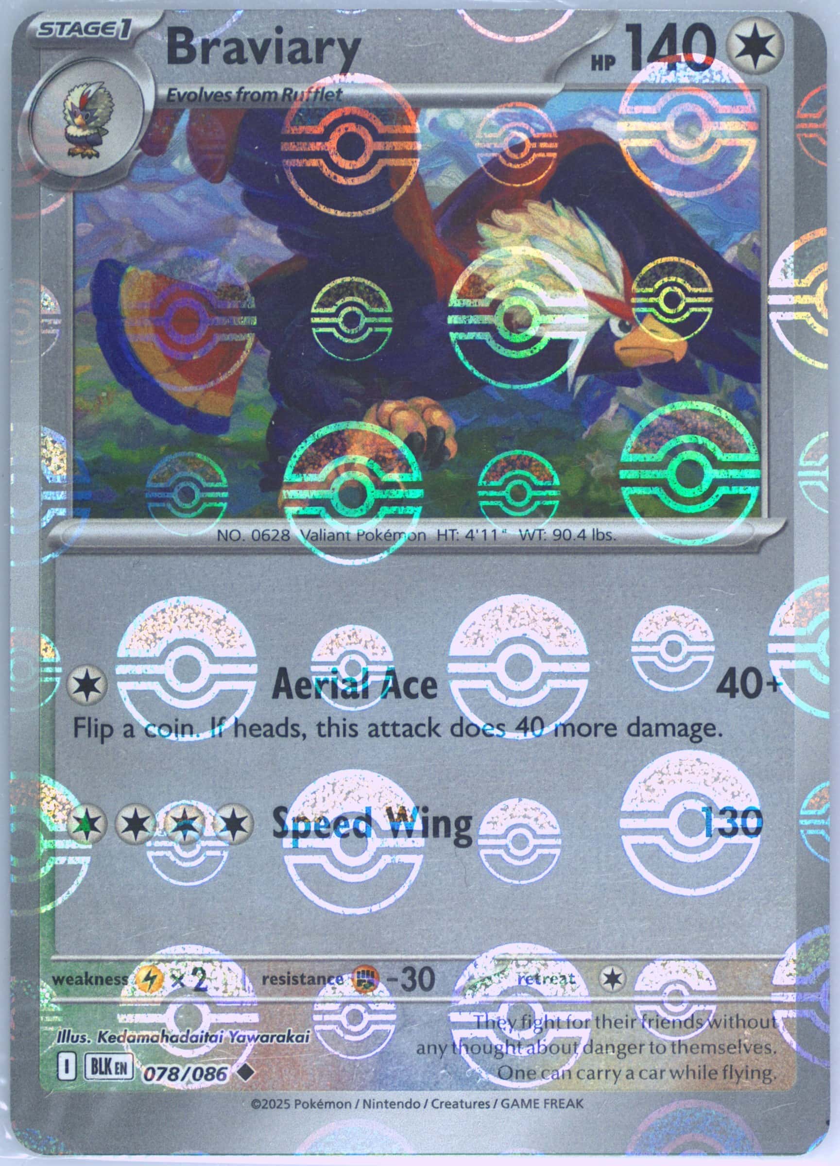 Braviary (Poke Ball Pattern) 078/086 card from SV: Black Bolt