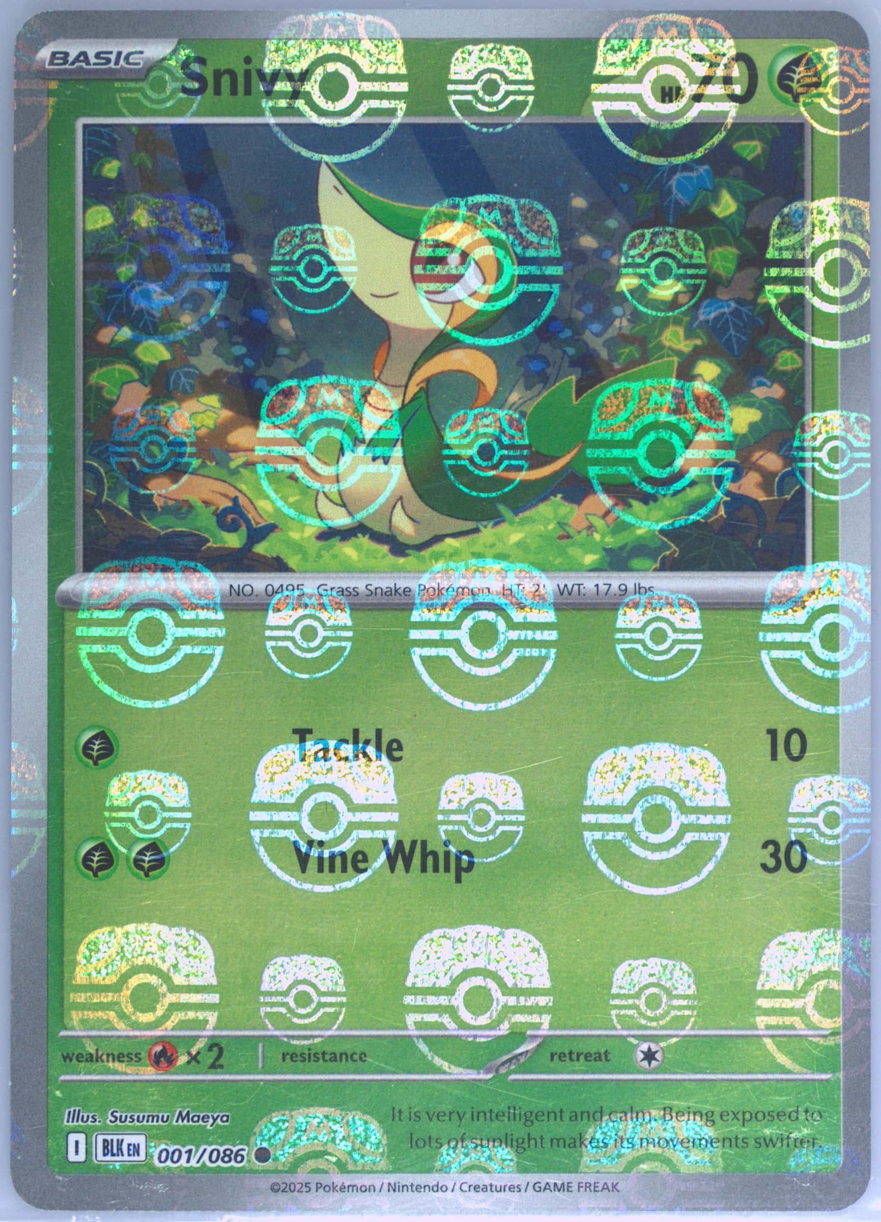 Snivy (Master Ball Pattern) 001/086 card from SV: Black Bolt