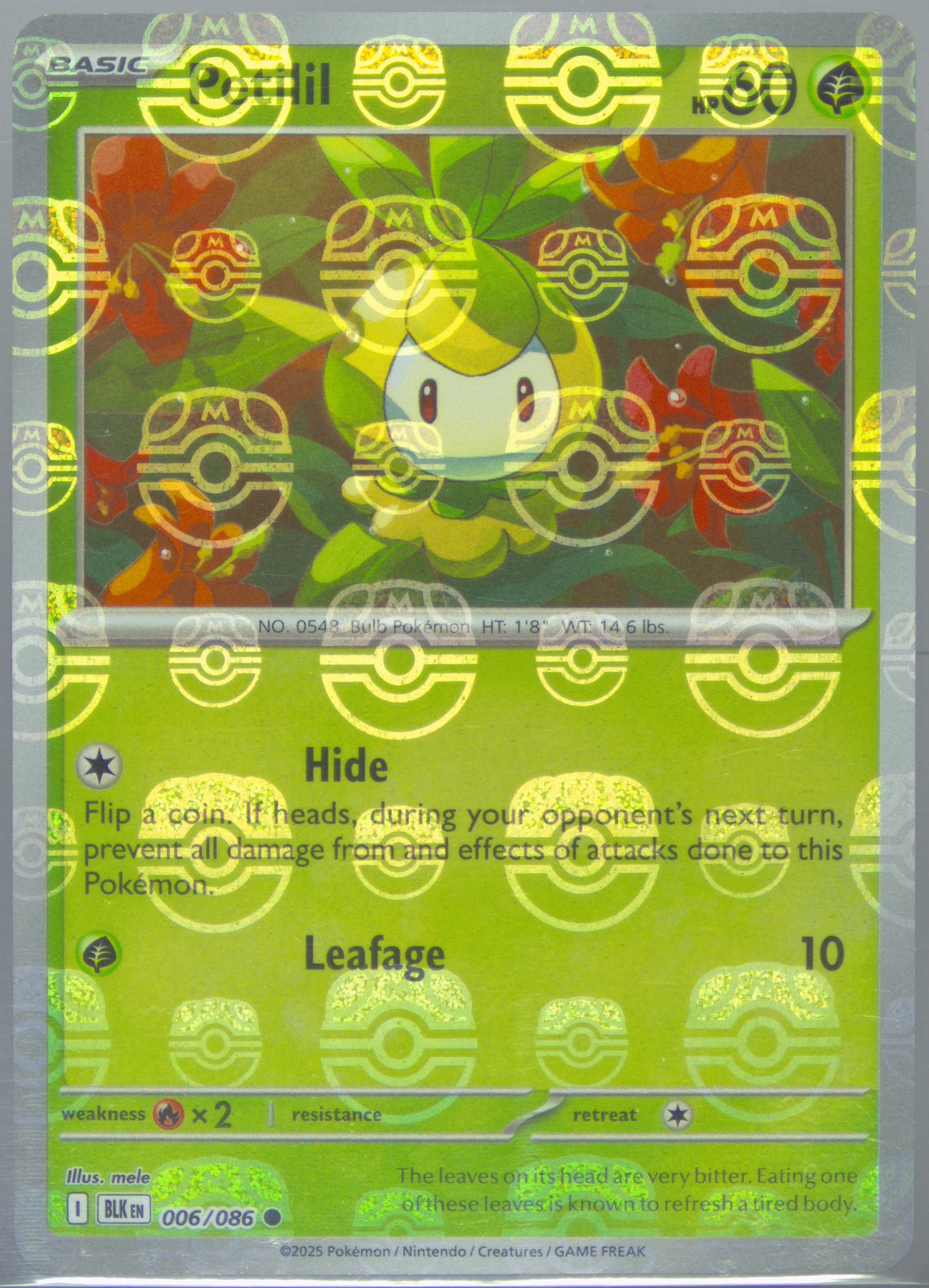 Petilil (Master Ball Pattern) 006/086 card from SV: Black Bolt