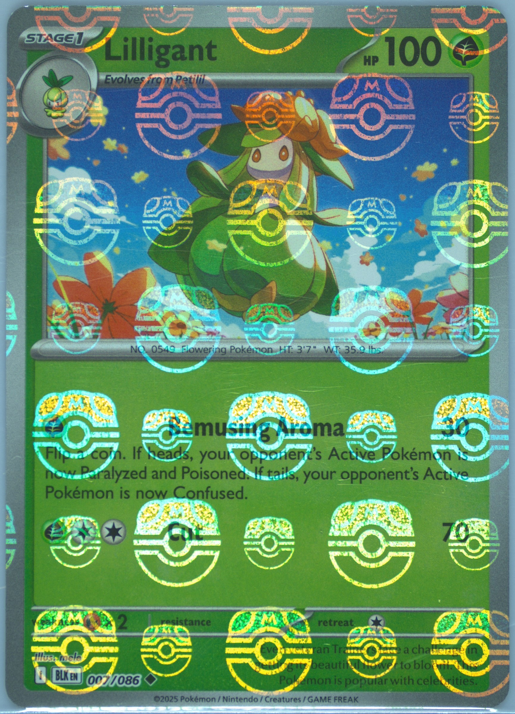Lilligant (Master Ball Pattern) 007/086 card from SV: Black Bolt