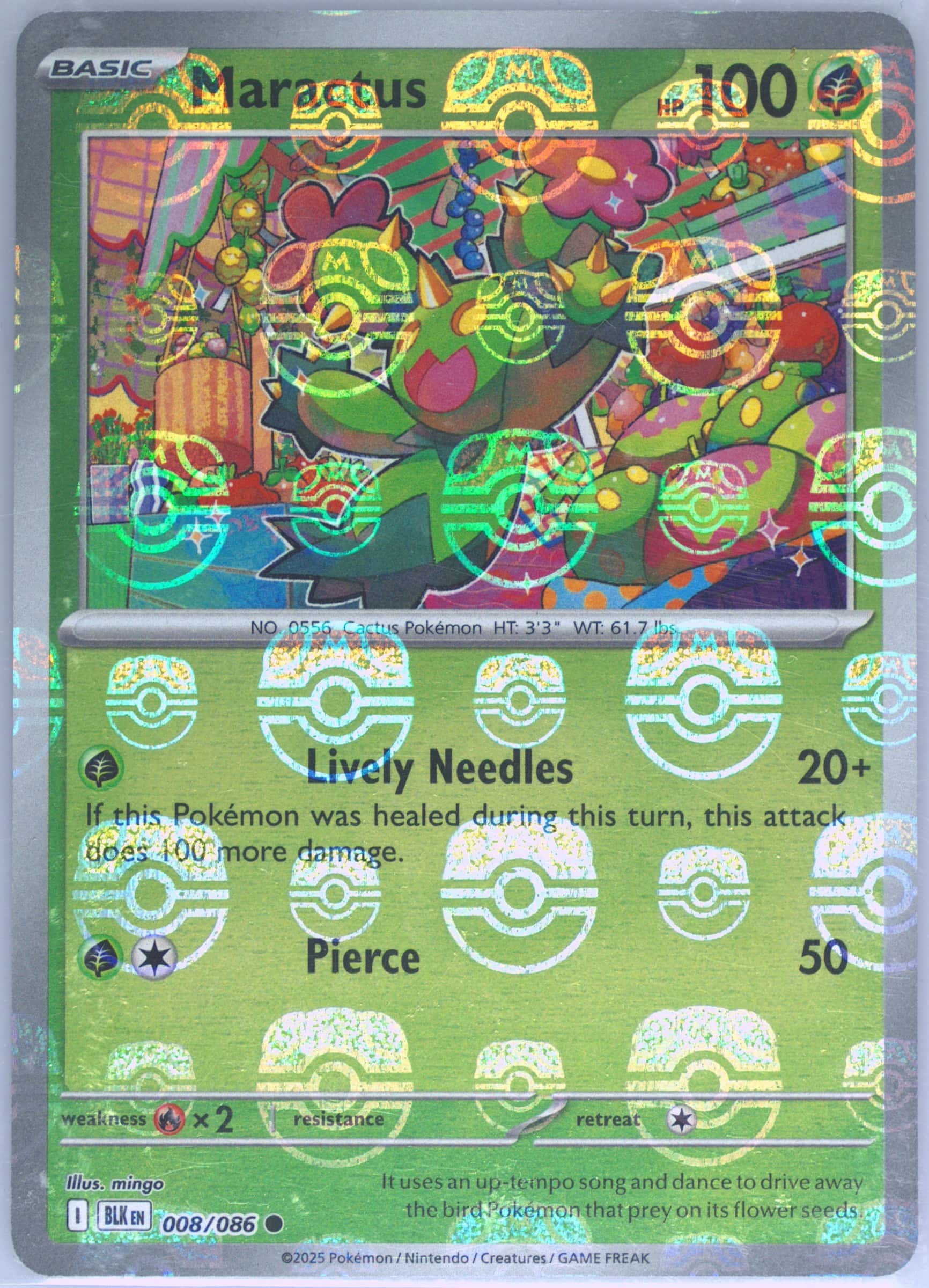 Maractus (Master Ball Pattern) 008/086 card from SV: Black Bolt