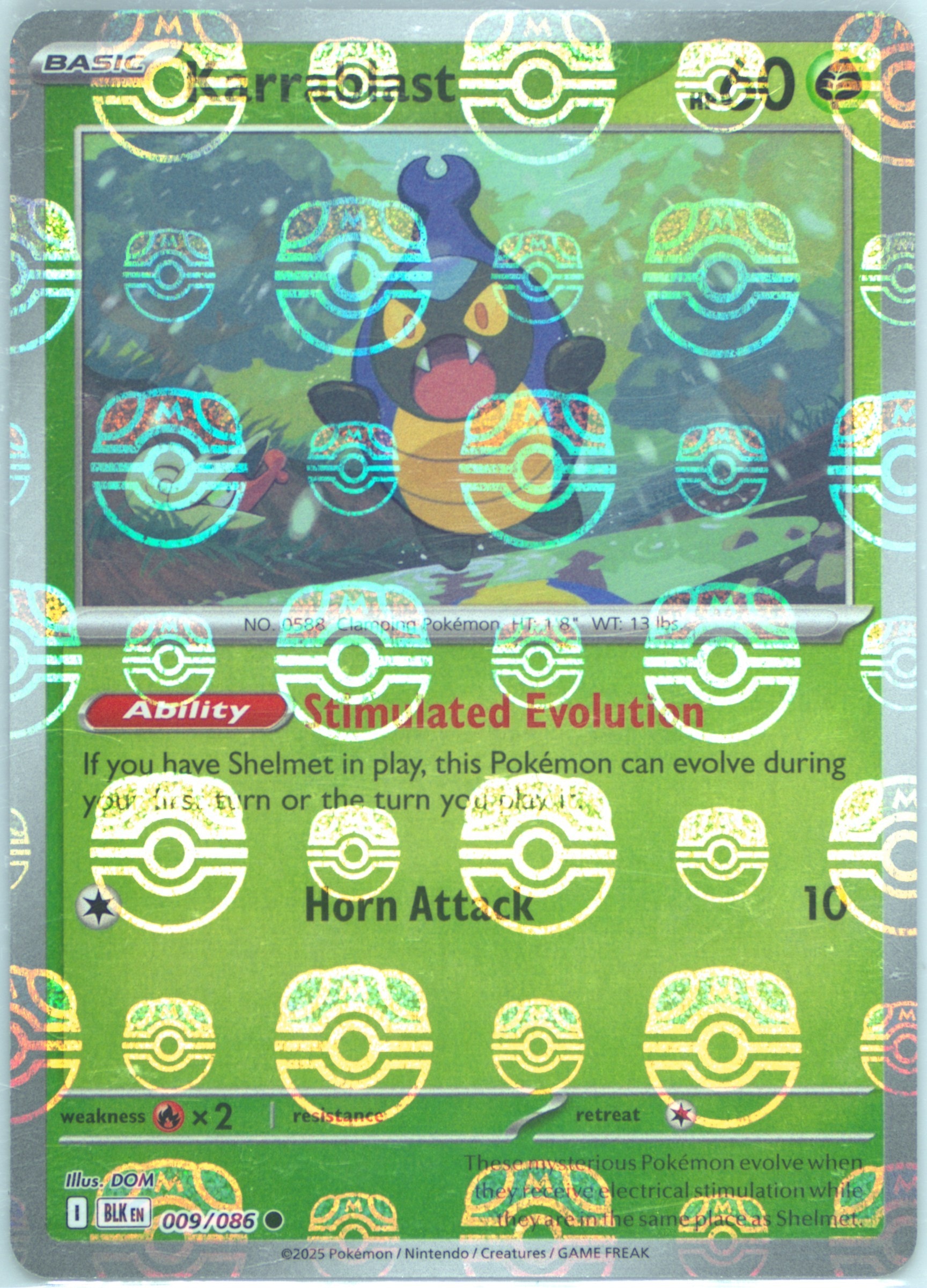 Karrablast (Master Ball Pattern) 009/086 card from SV: Black Bolt