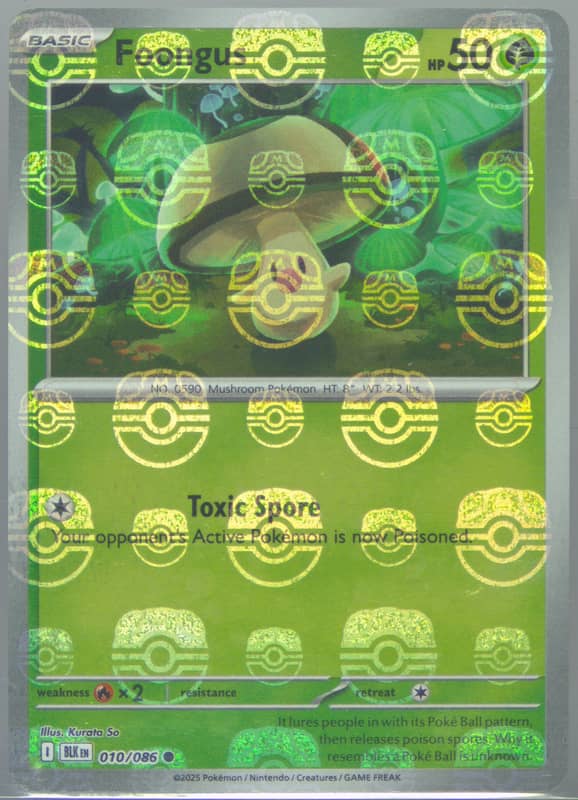 Foongus (Master Ball Pattern) 010/086 card from SV: Black Bolt