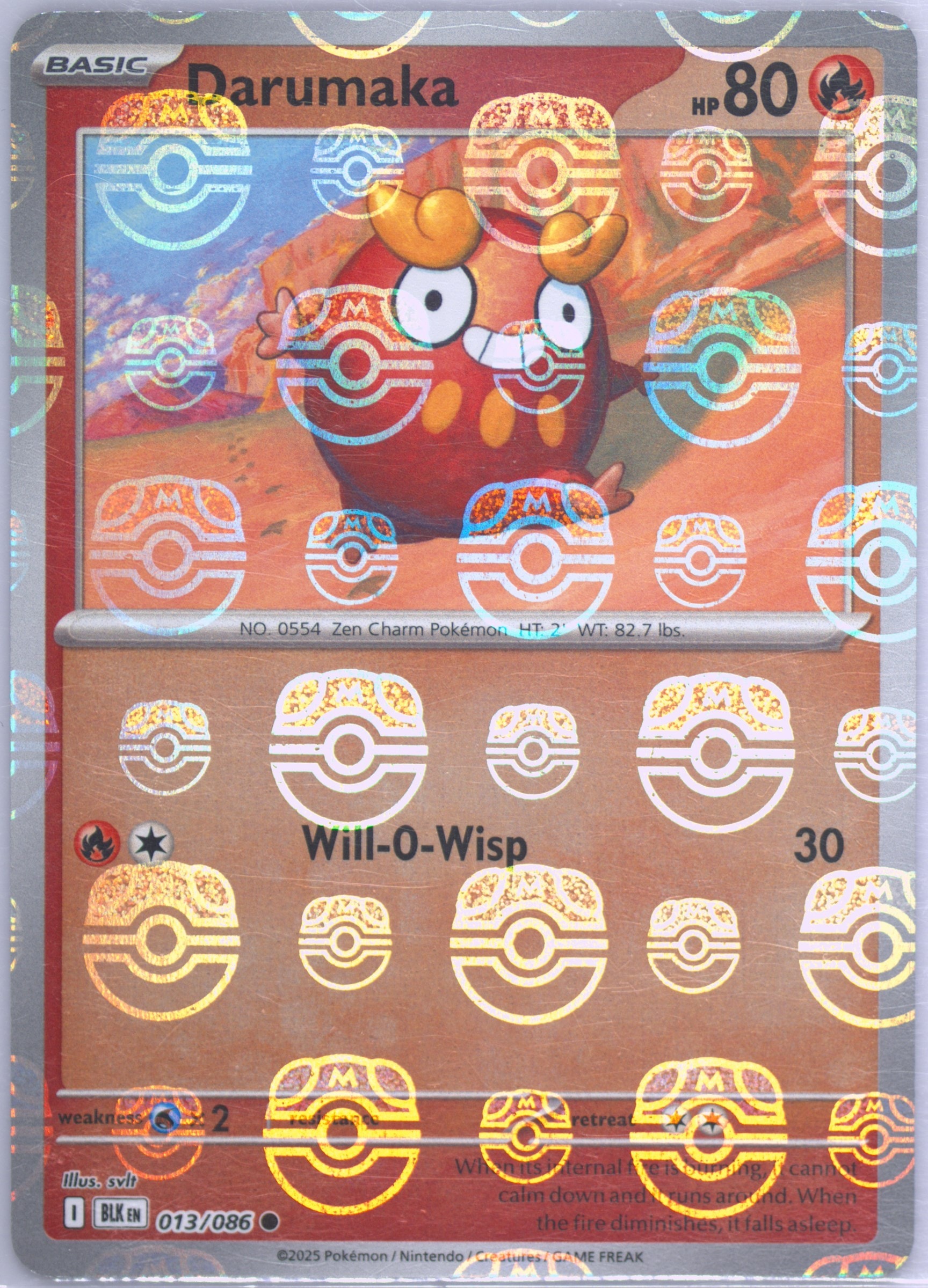 Darumaka (Master Ball Pattern) 013/086 card from SV: Black Bolt