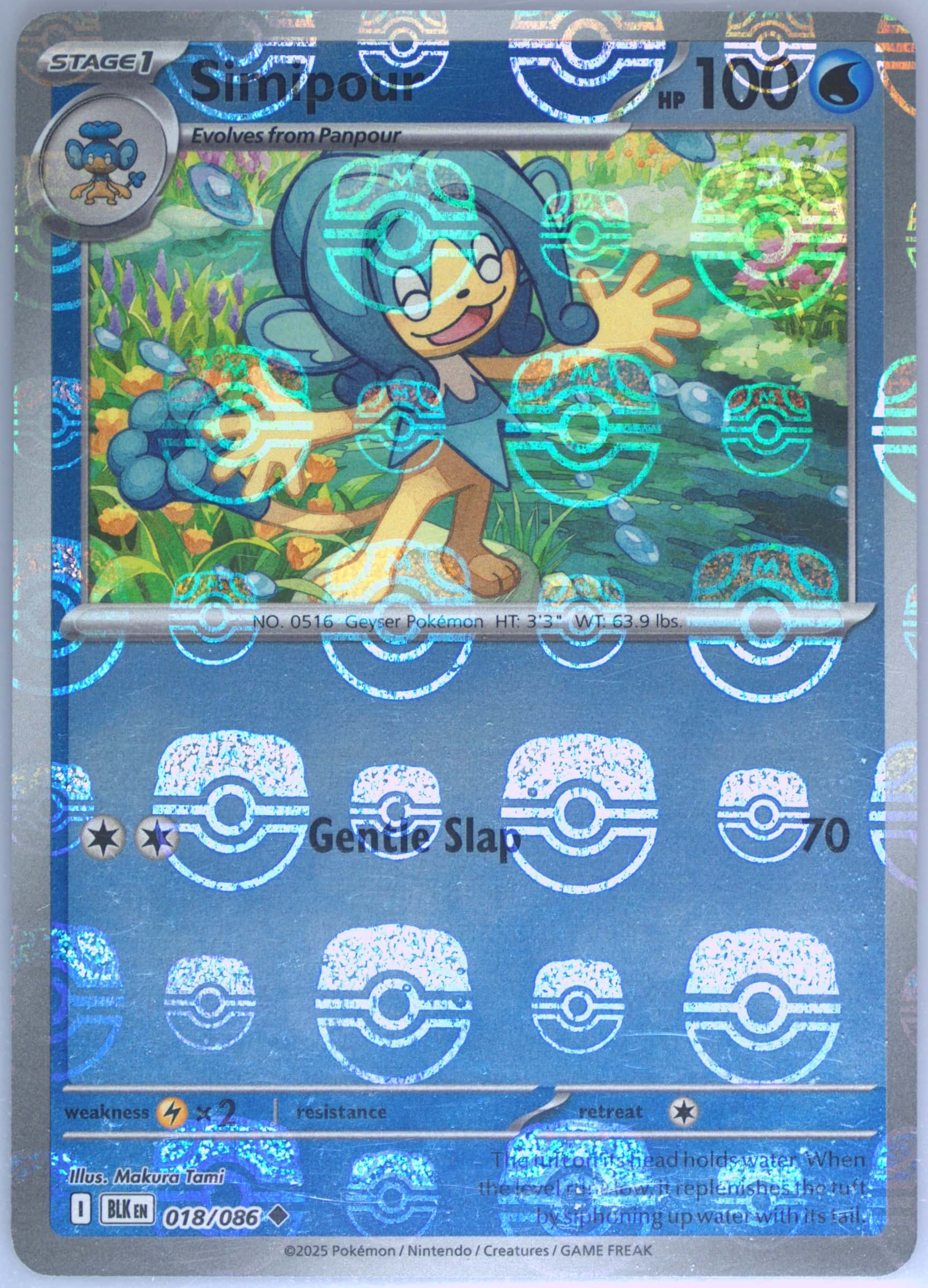 Simipour (Master Ball Pattern) 018/086 card from SV: Black Bolt