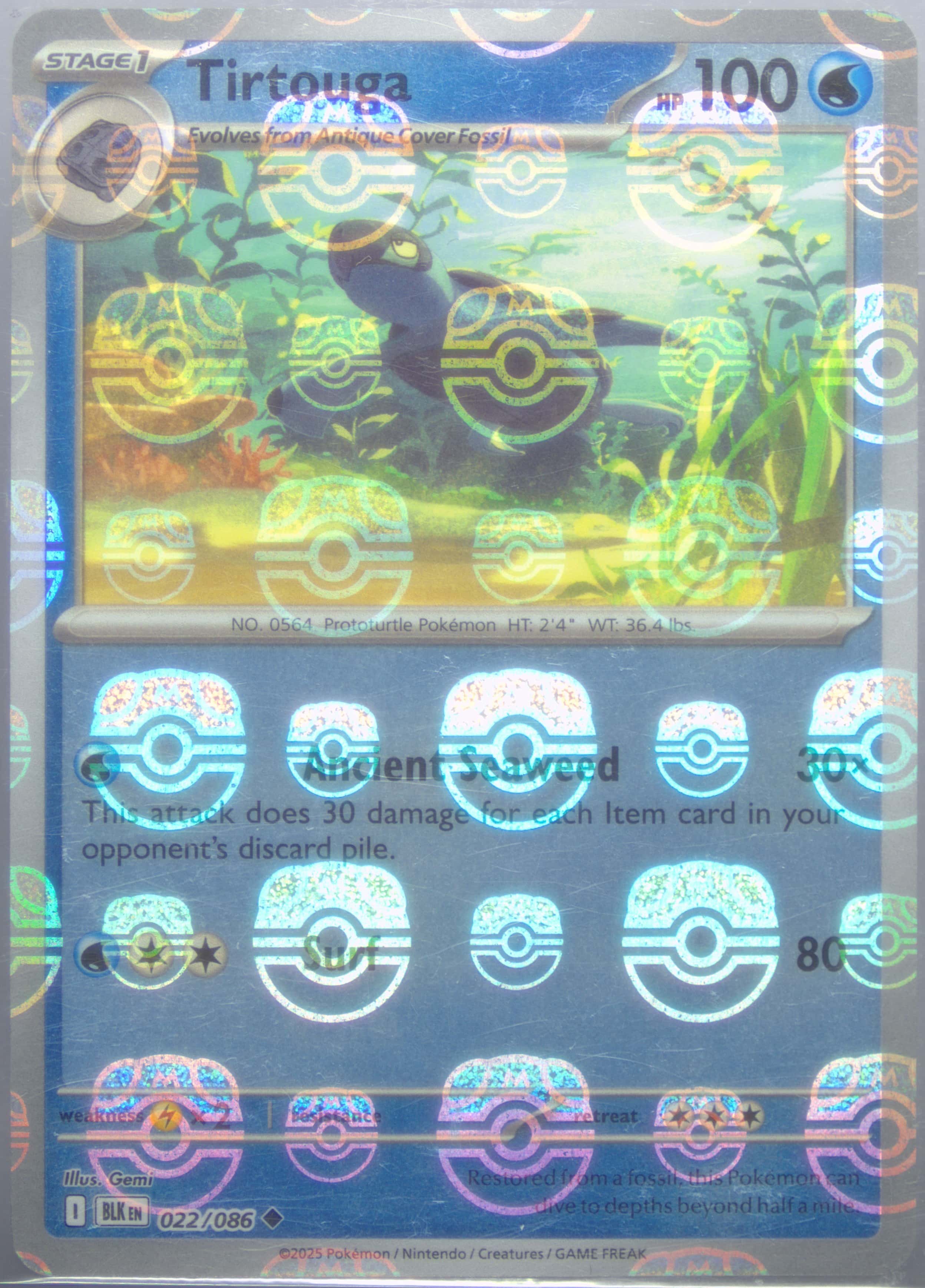 Tirtouga (Master Ball Pattern) 022/086 card from SV: Black Bolt