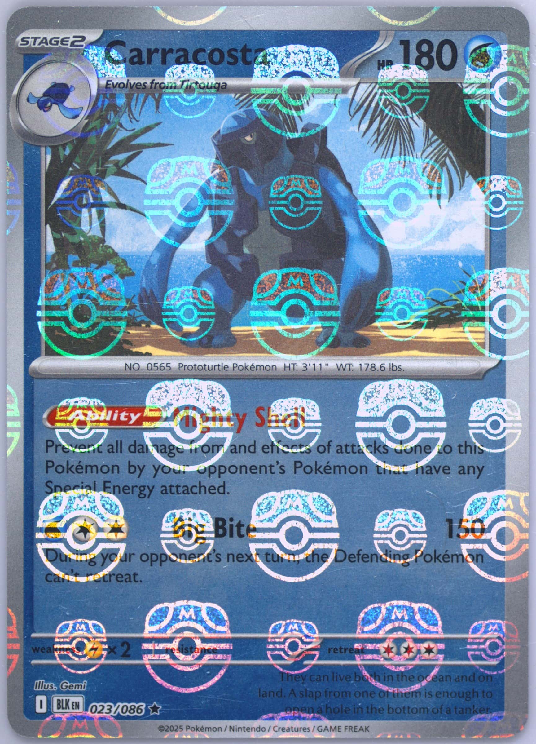 Carracosta (Master Ball Pattern) 023/086 card from SV: Black Bolt