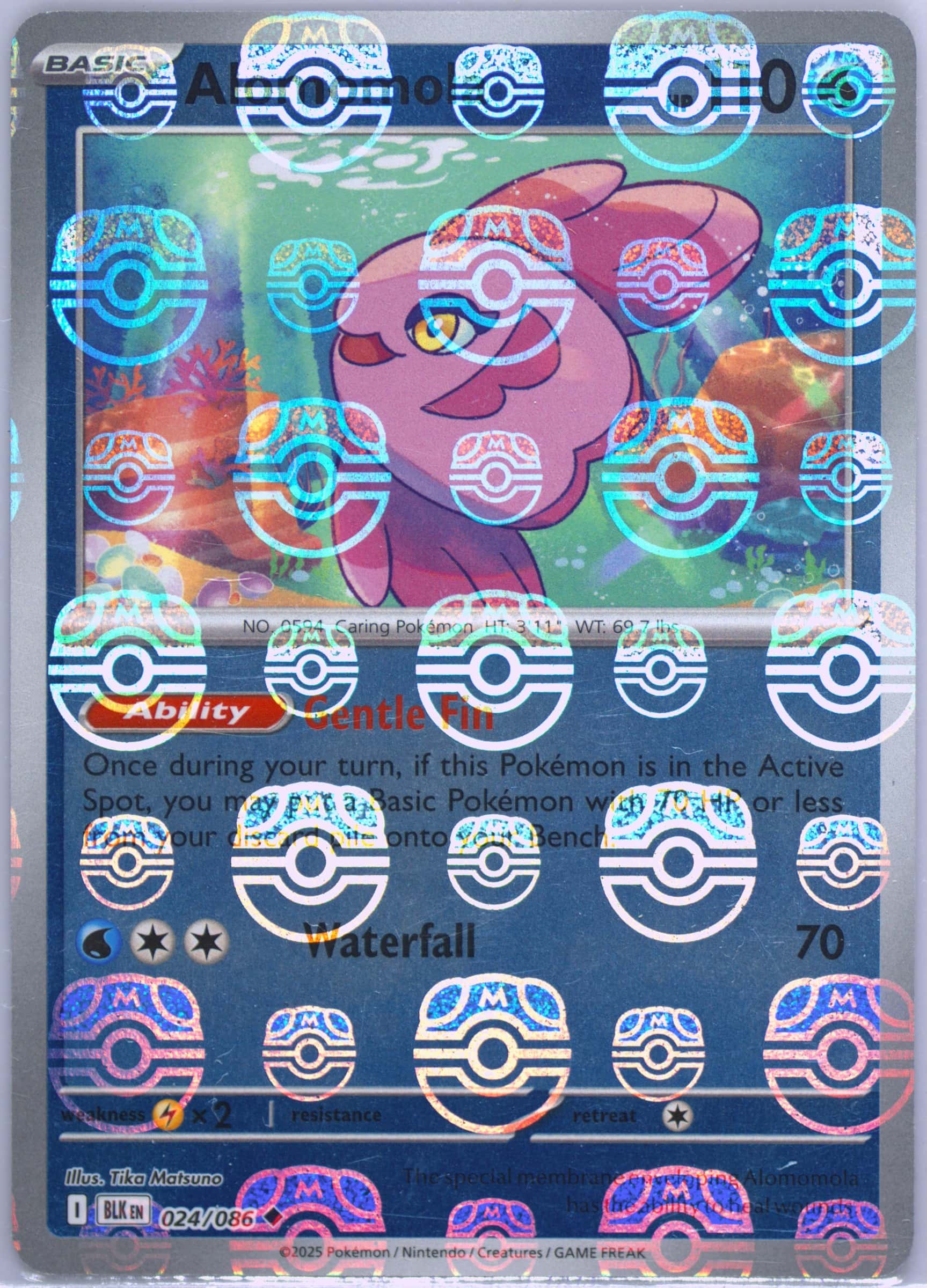 Alomomola (Master Ball Pattern) 024/086 card from SV: Black Bolt