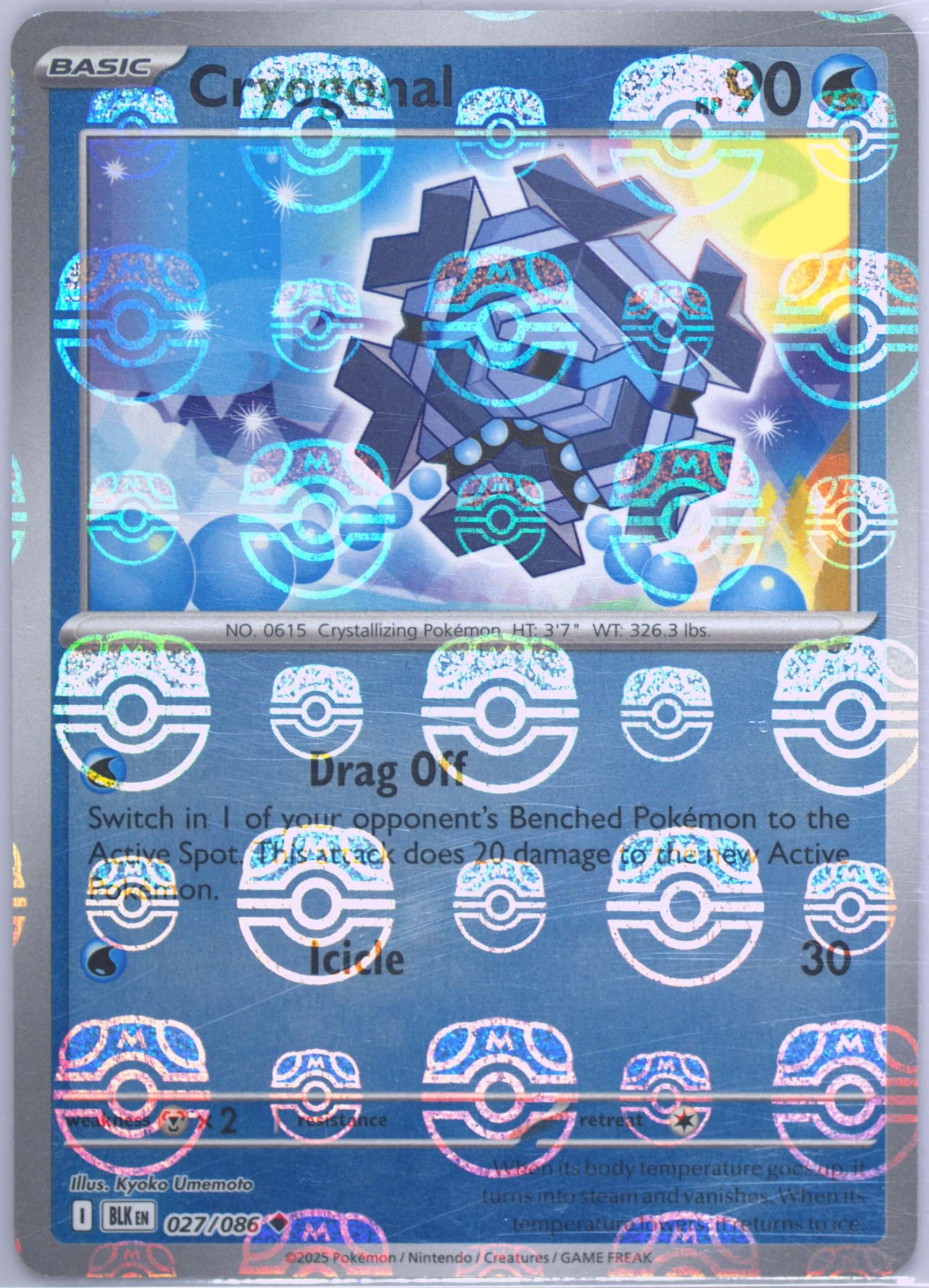 Cryogonal (Master Ball Pattern) 027/086 card from SV: Black Bolt