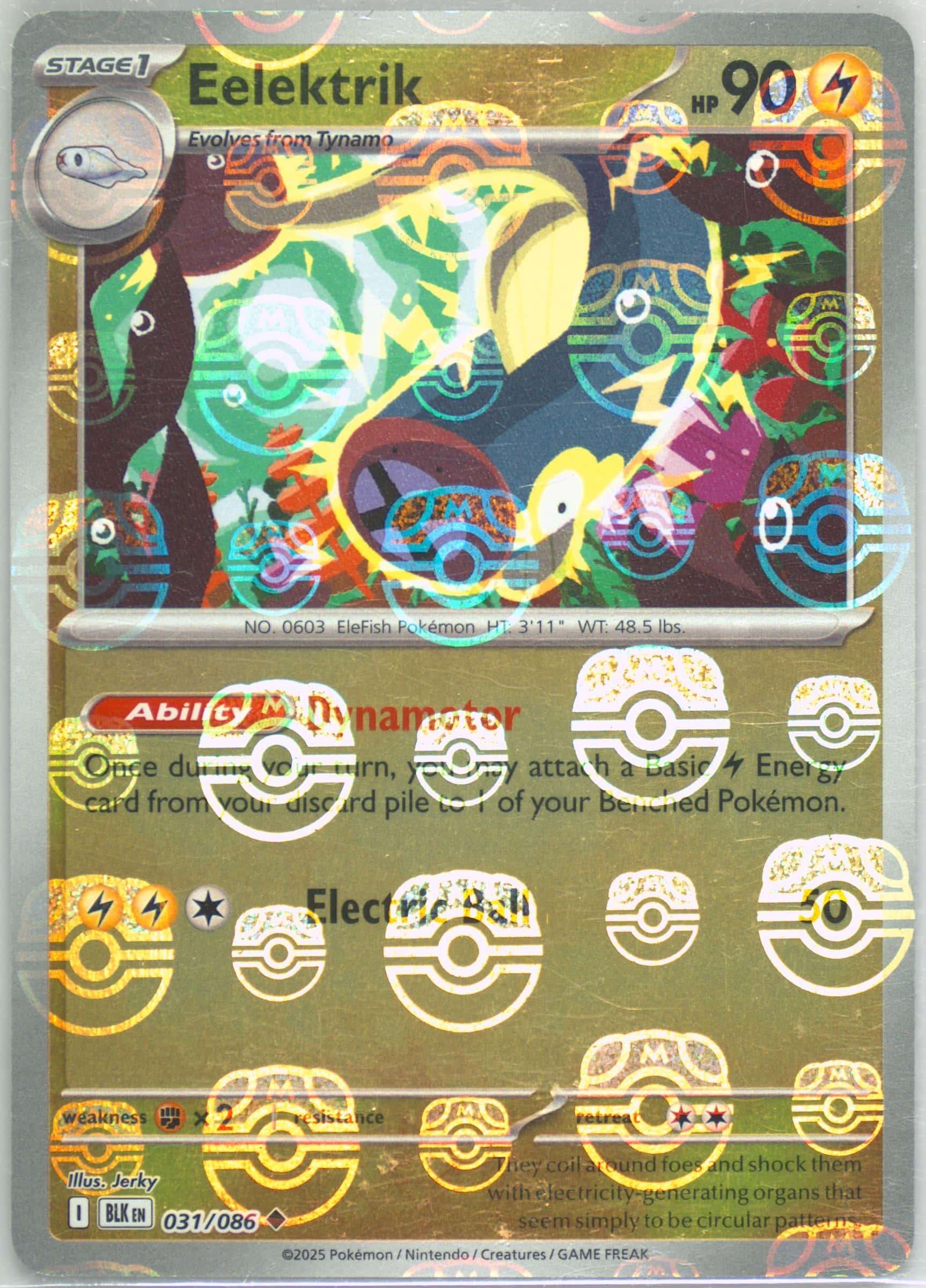 Eelektrik (Master Ball Pattern) 031/086 card from SV: Black Bolt