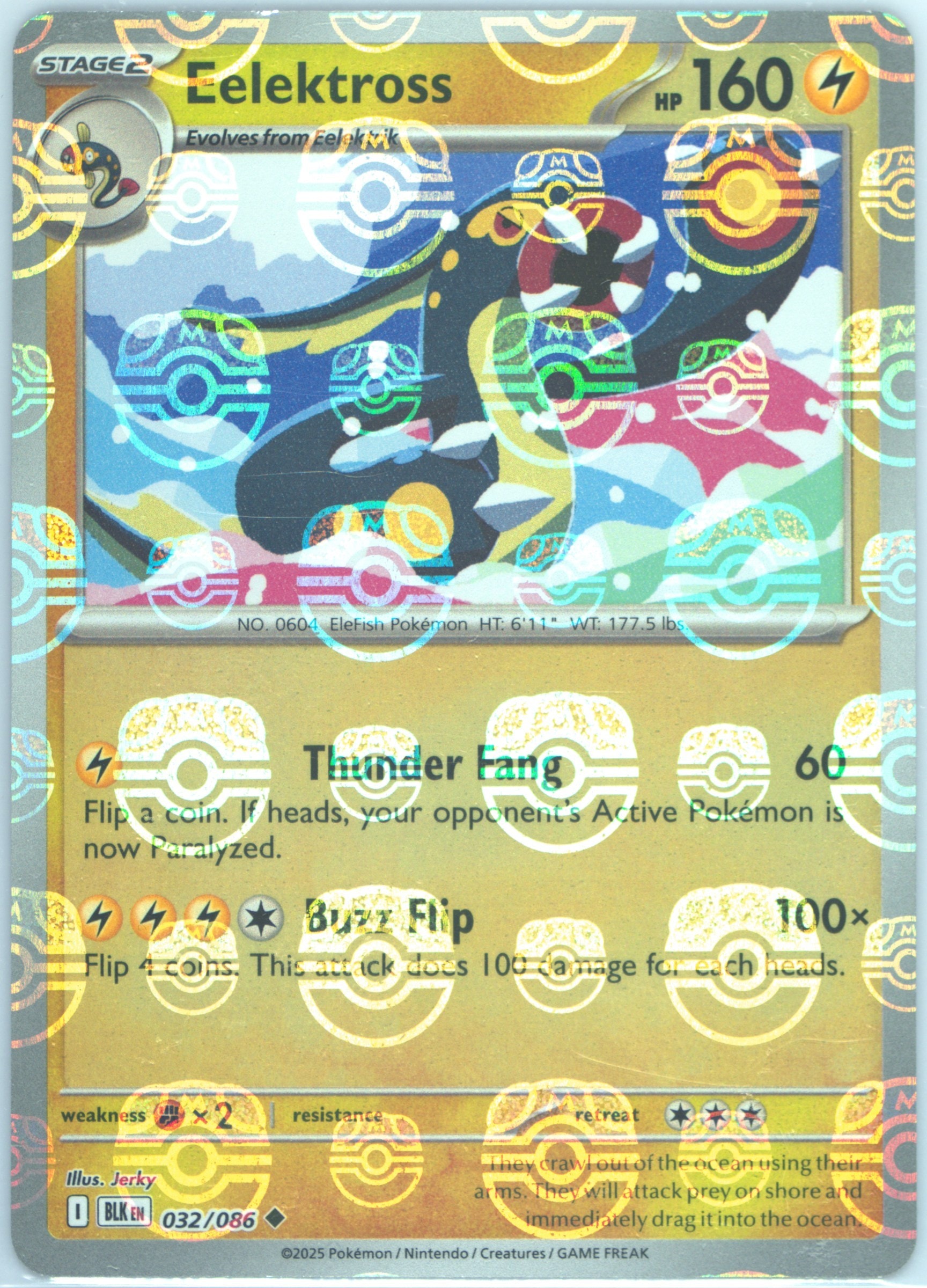 Eelektross (Master Ball Pattern) 032/086 card from SV: Black Bolt
