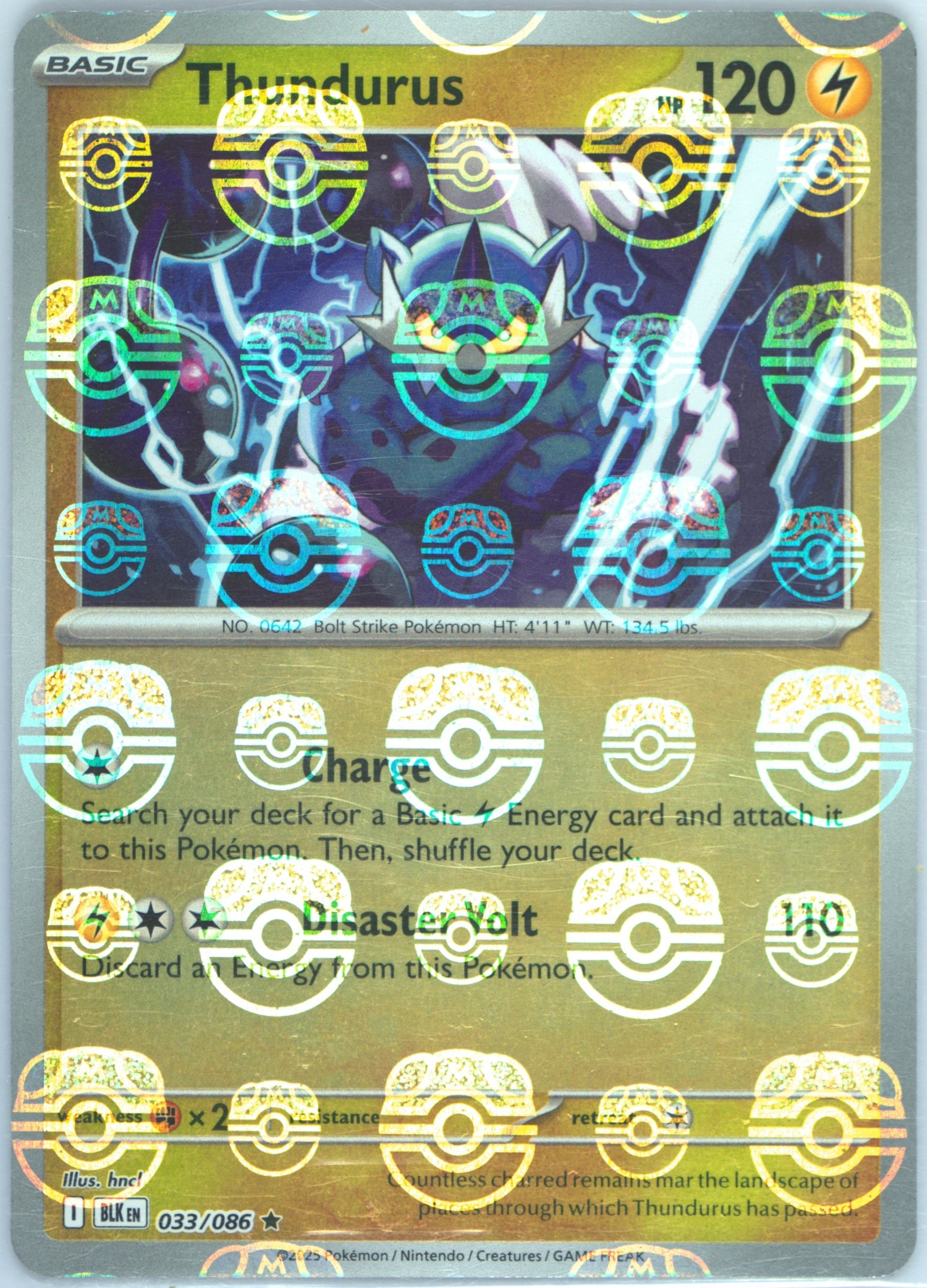 Thundurus (Master Ball Pattern) 033/086 card from SV: Black Bolt