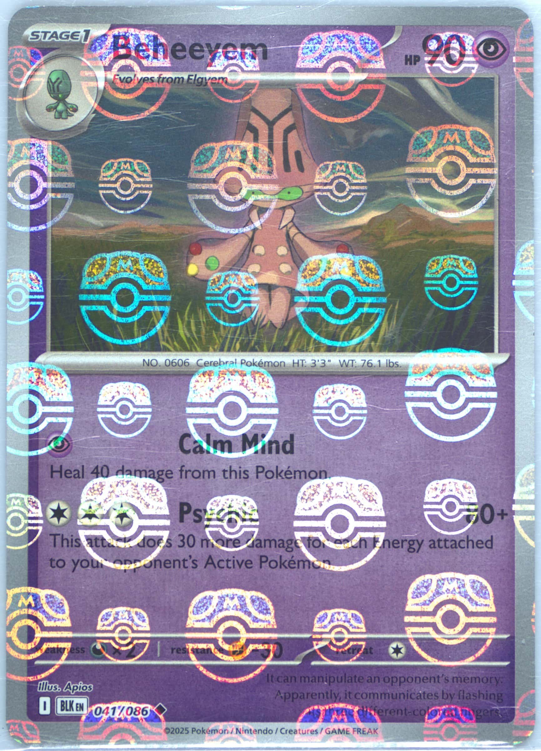 Beheeyem (Master Ball Pattern) 041/086 card from SV: Black Bolt