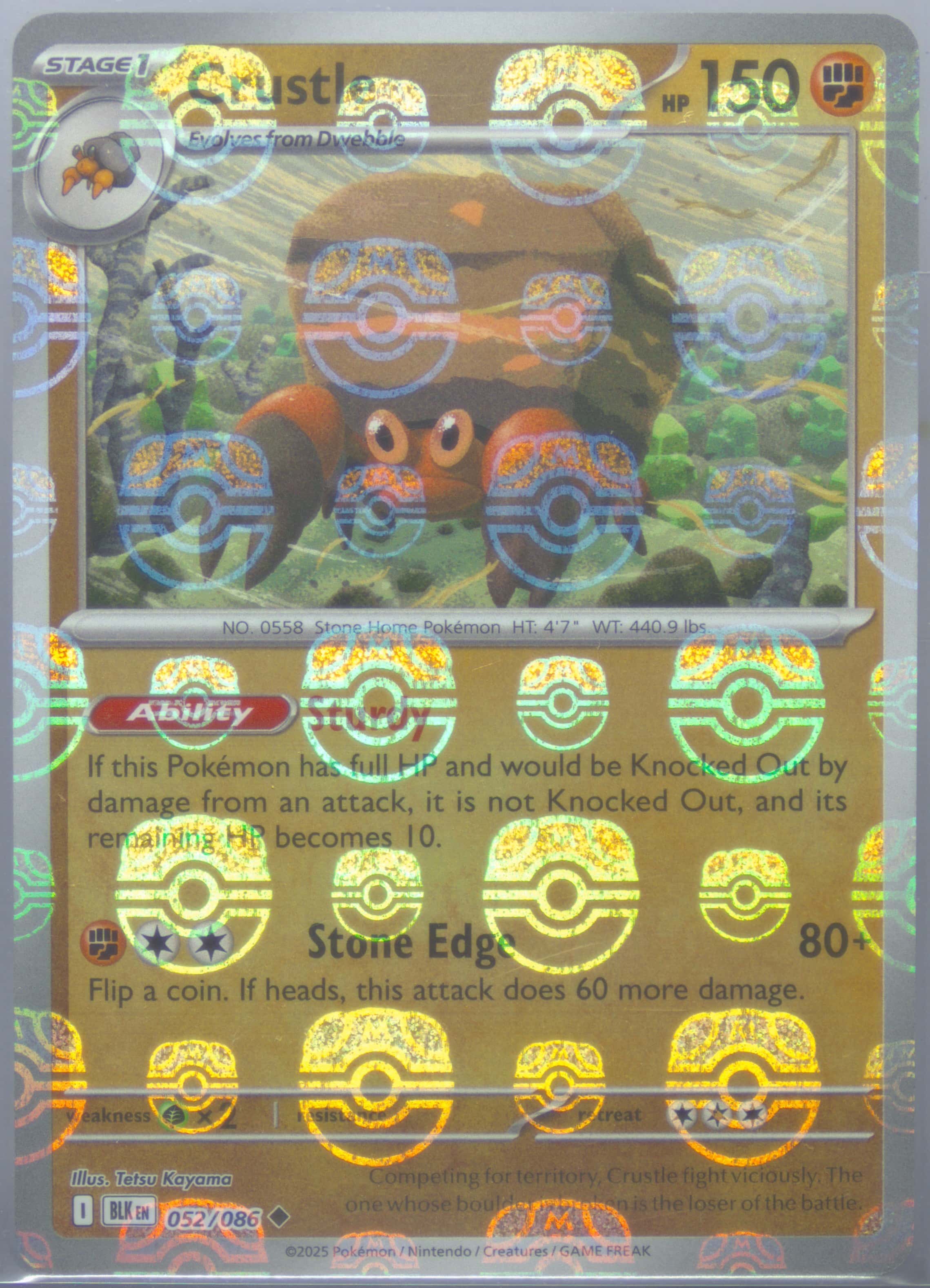Crustle (Master Ball Pattern) 052/086 card from SV: Black Bolt